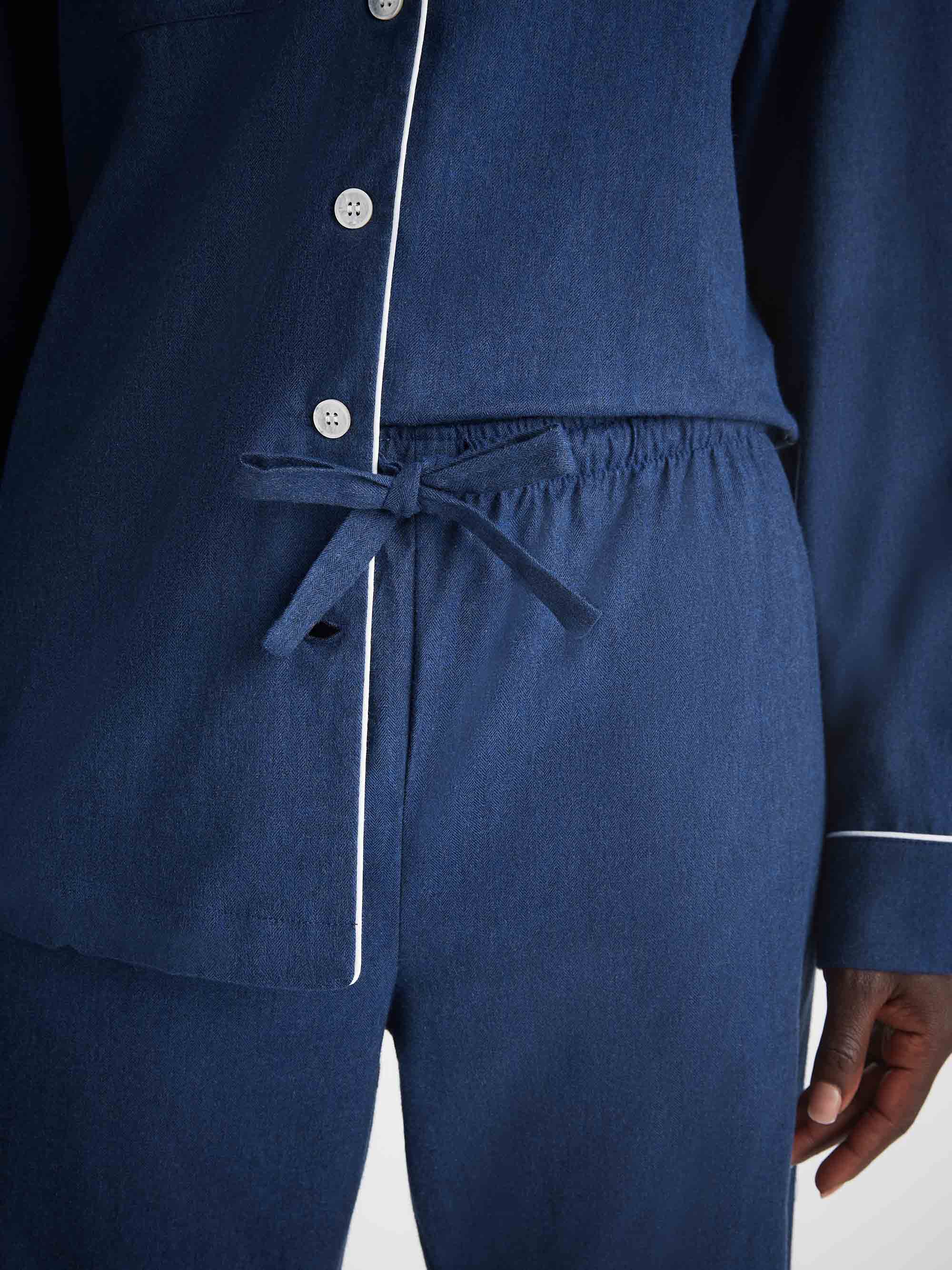 Women's Pajamas Balmoral 3 Brushed Cotton Navy