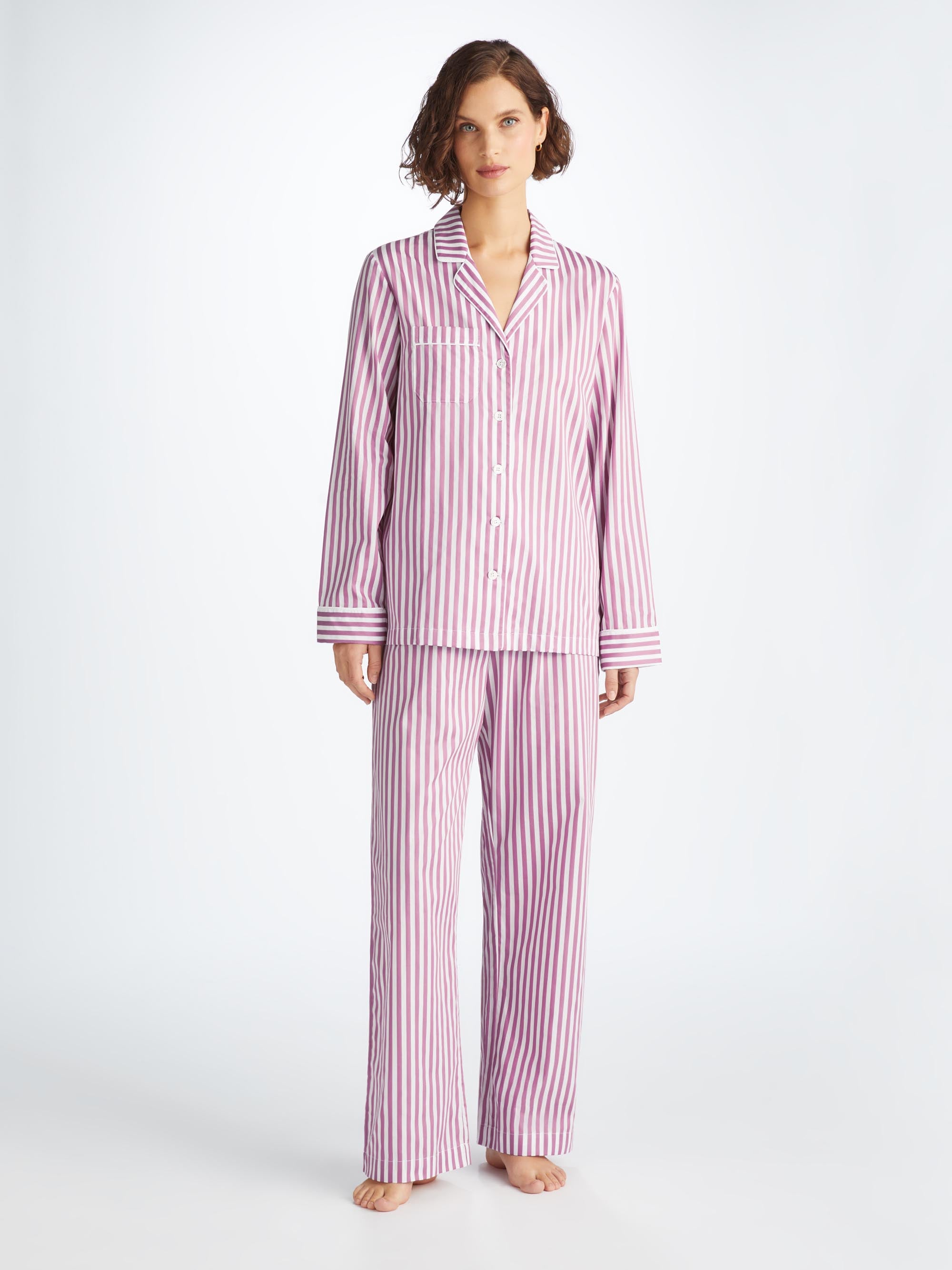 Women's Pajamas Capri 23 Cotton Batiste Purple