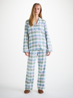 Women's Pyjamas Kelburn 45 Brushed Cotton Green