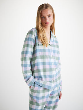 Women's Pyjamas Kelburn 45 Brushed Cotton Green