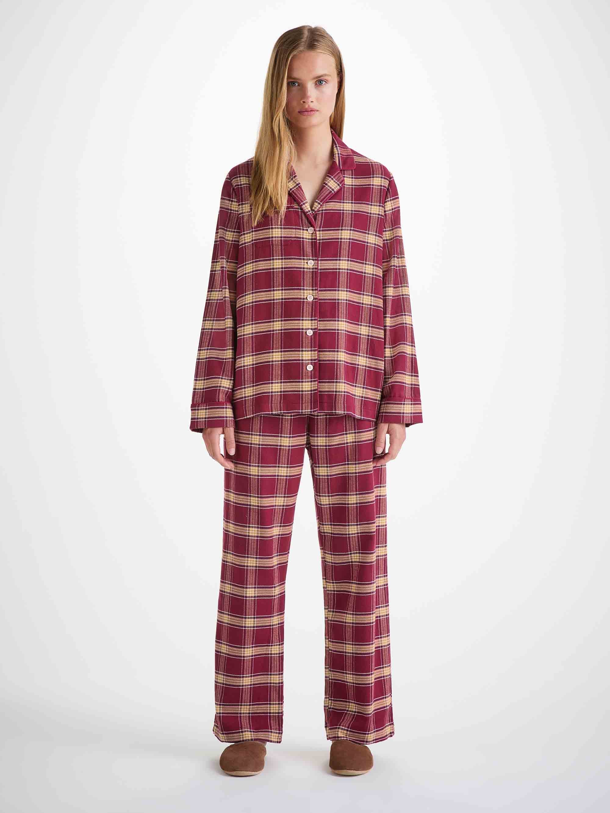 Women's Pyjamas Kelburn 48 Brushed Cotton Burgundy