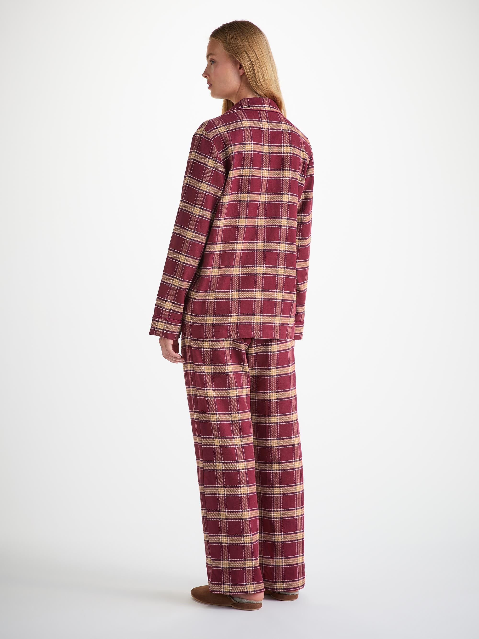 Women's Pyjamas Kelburn 48 Brushed Cotton Burgundy