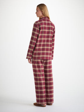 Women's Pyjamas Kelburn 48 Brushed Cotton Burgundy