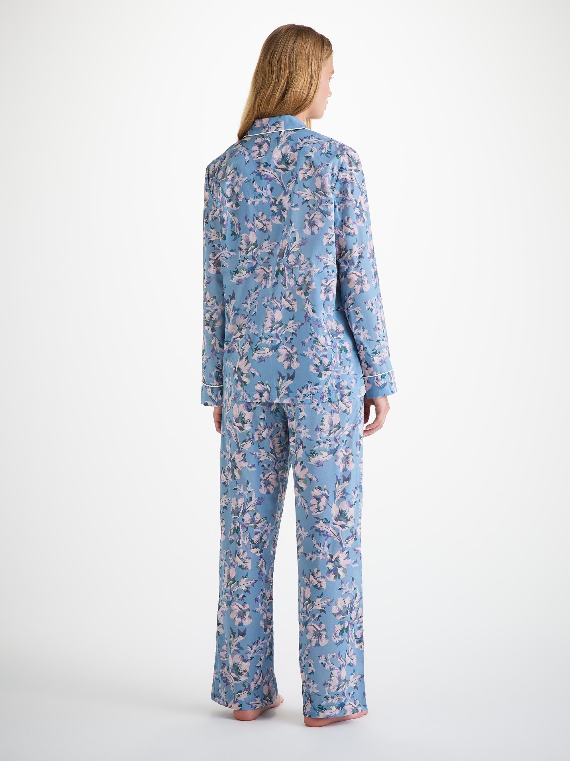 Women's Pajamas Cotton Batiste Blue Wildflower Print