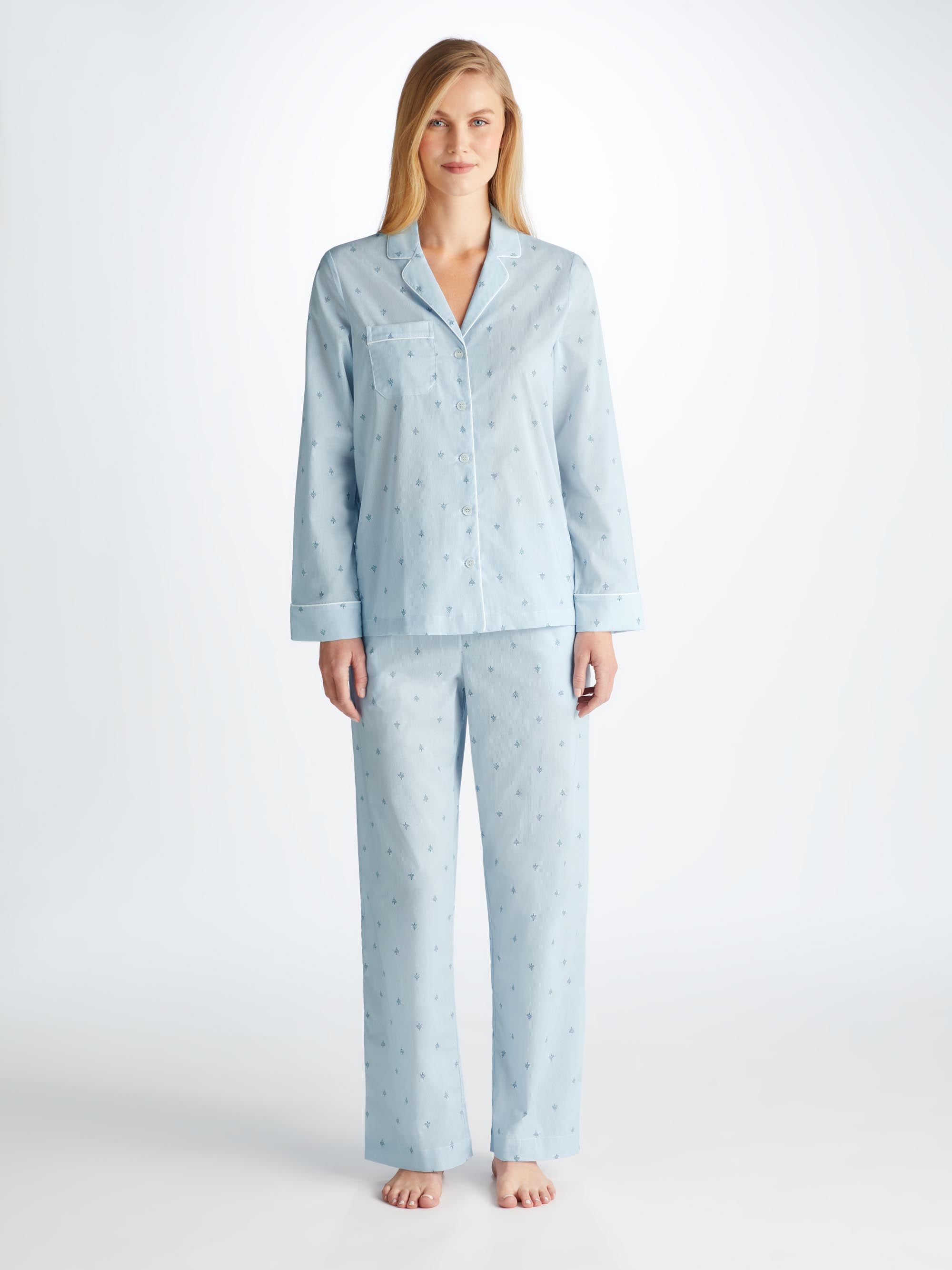 Women's Pyjamas Nelson 100 Cotton Batiste Blue