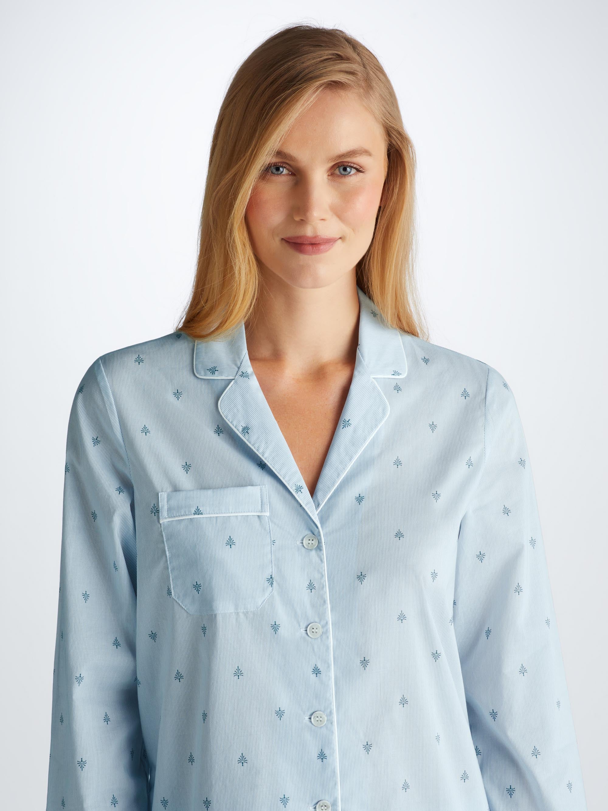 Women's Pyjamas Nelson 100 Cotton Batiste Blue