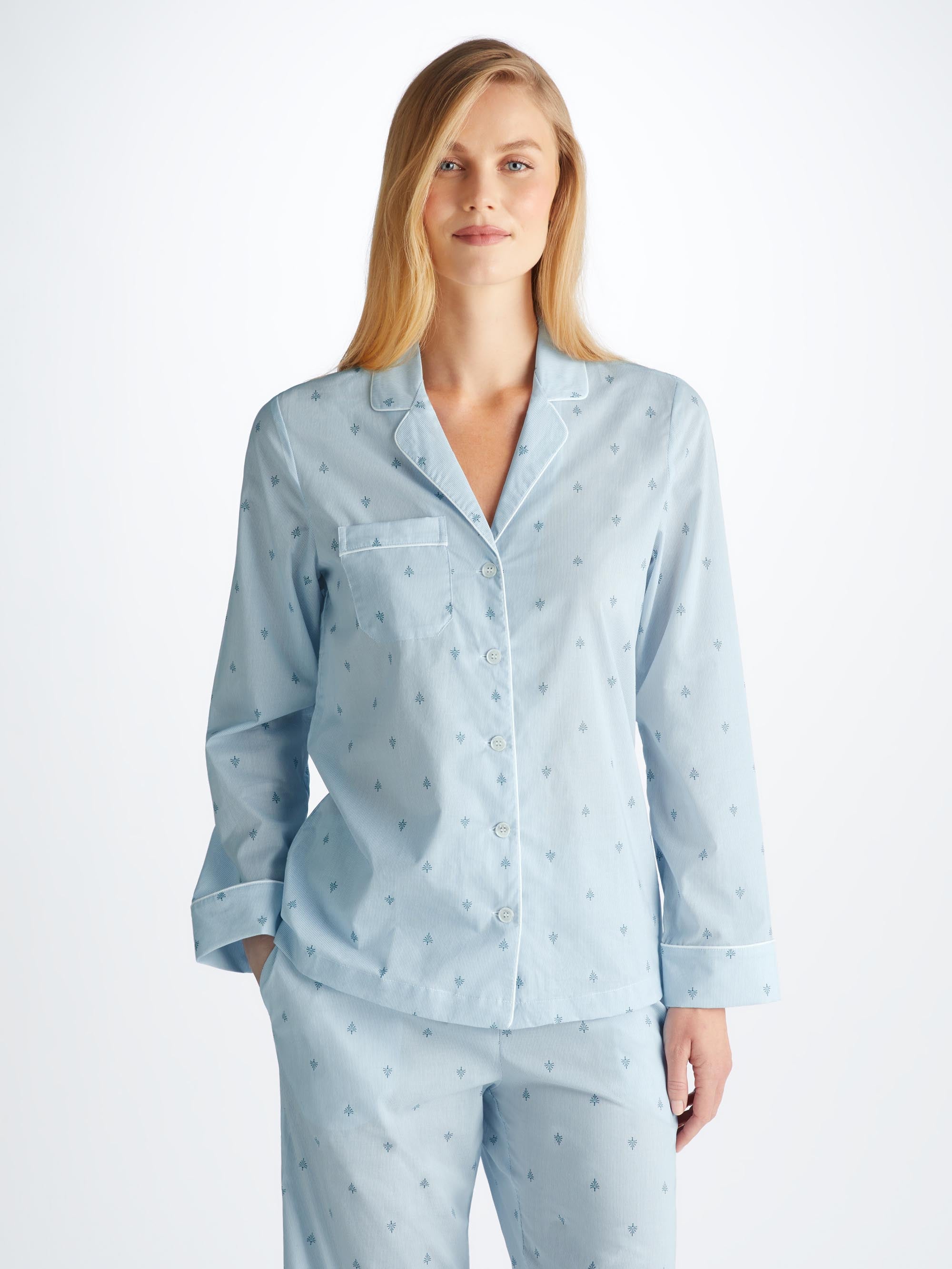 Women's Pyjamas Nelson 100 Cotton Batiste Blue