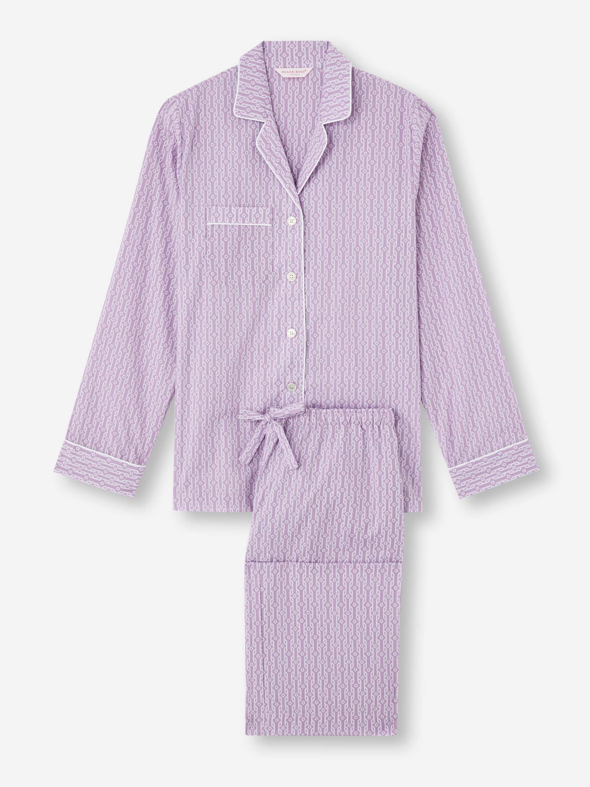 Women's Pyjamas Cotton Batiste Lilac Rope Print