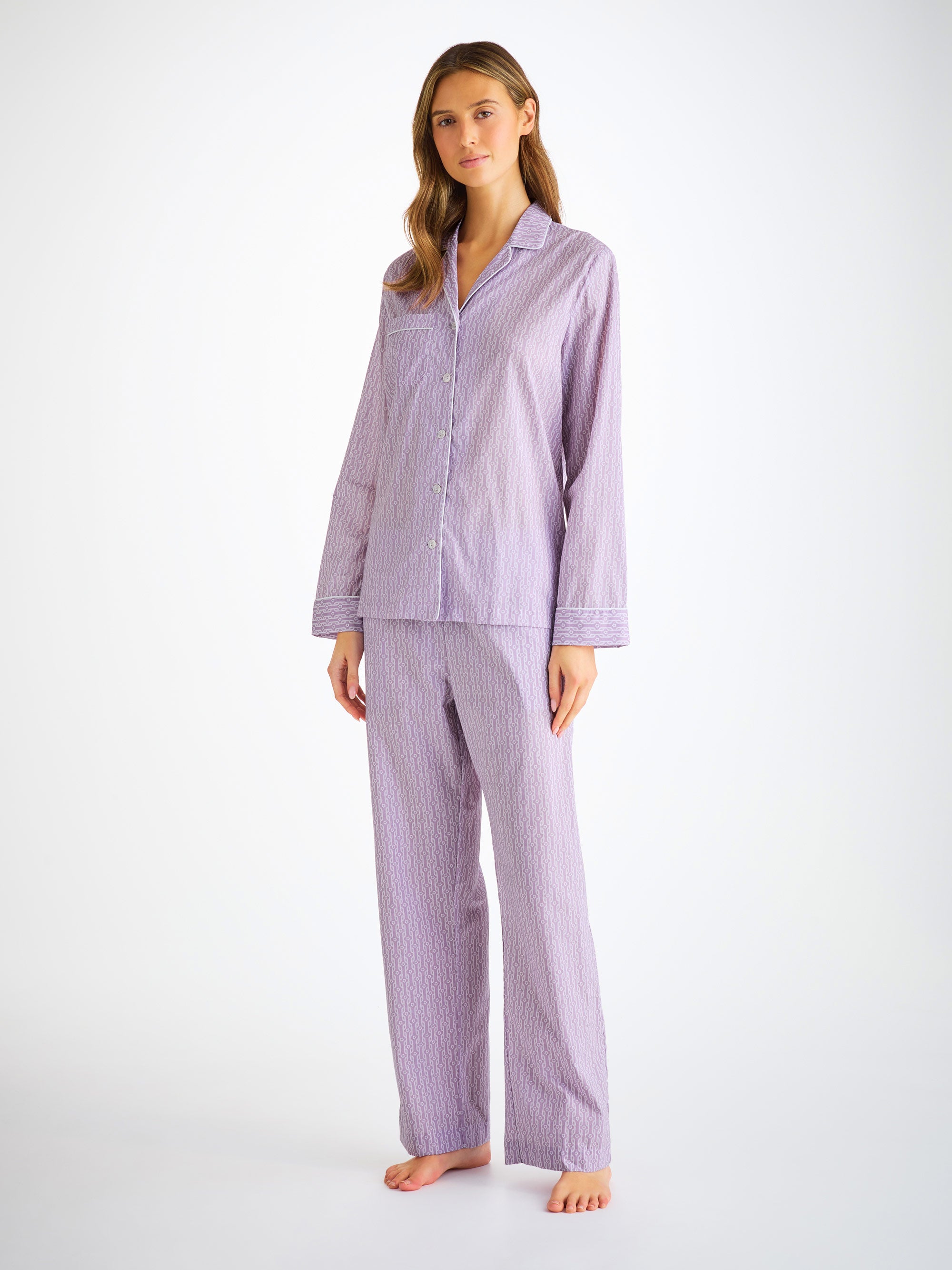 Women's Pyjamas Cotton Batiste Lilac Rope Print