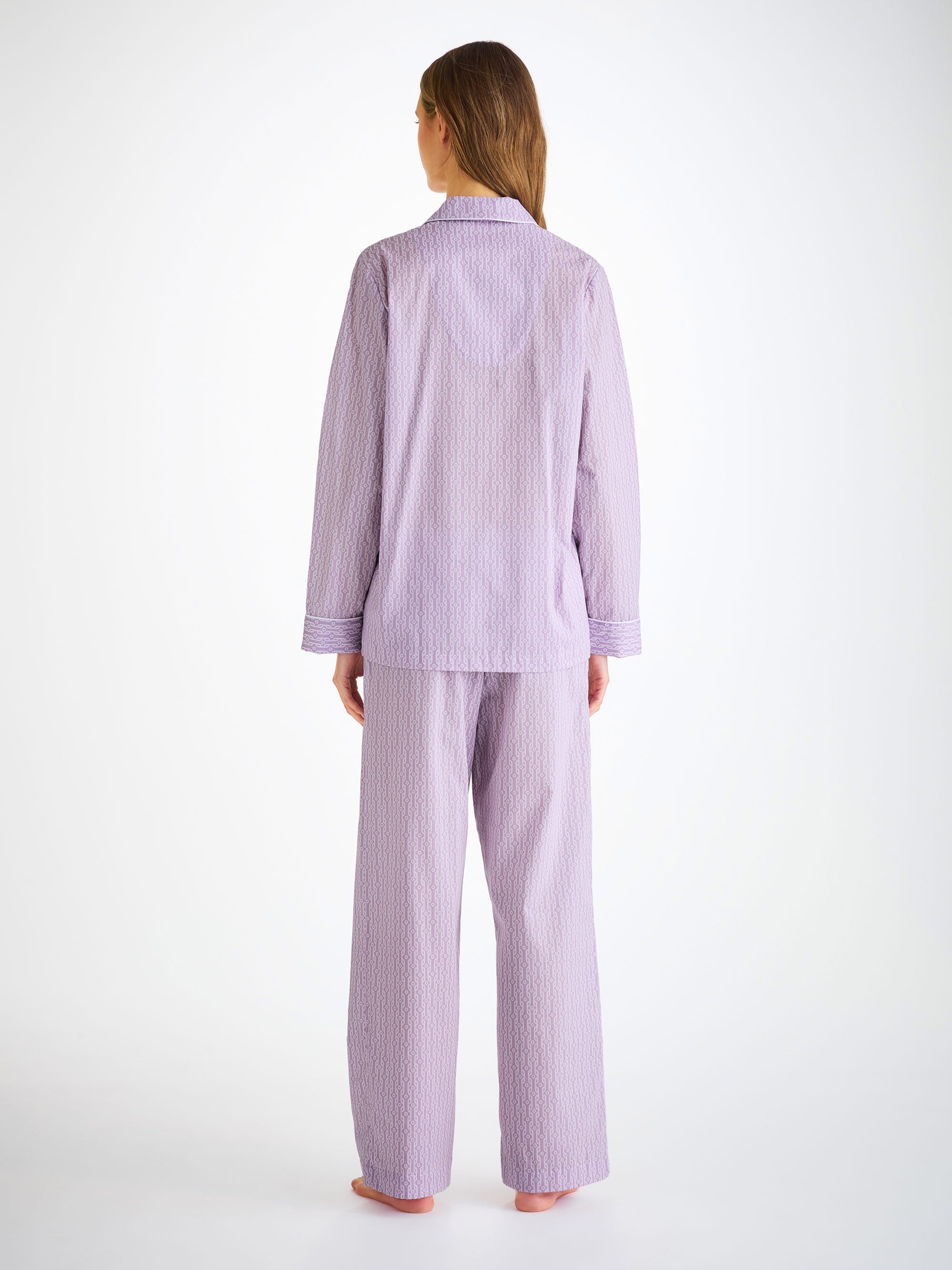 Women's Pyjamas Cotton Batiste Lilac Rope Print