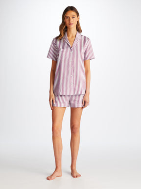 Women's Short Pyjamas Capri 23 Cotton Batiste Purple