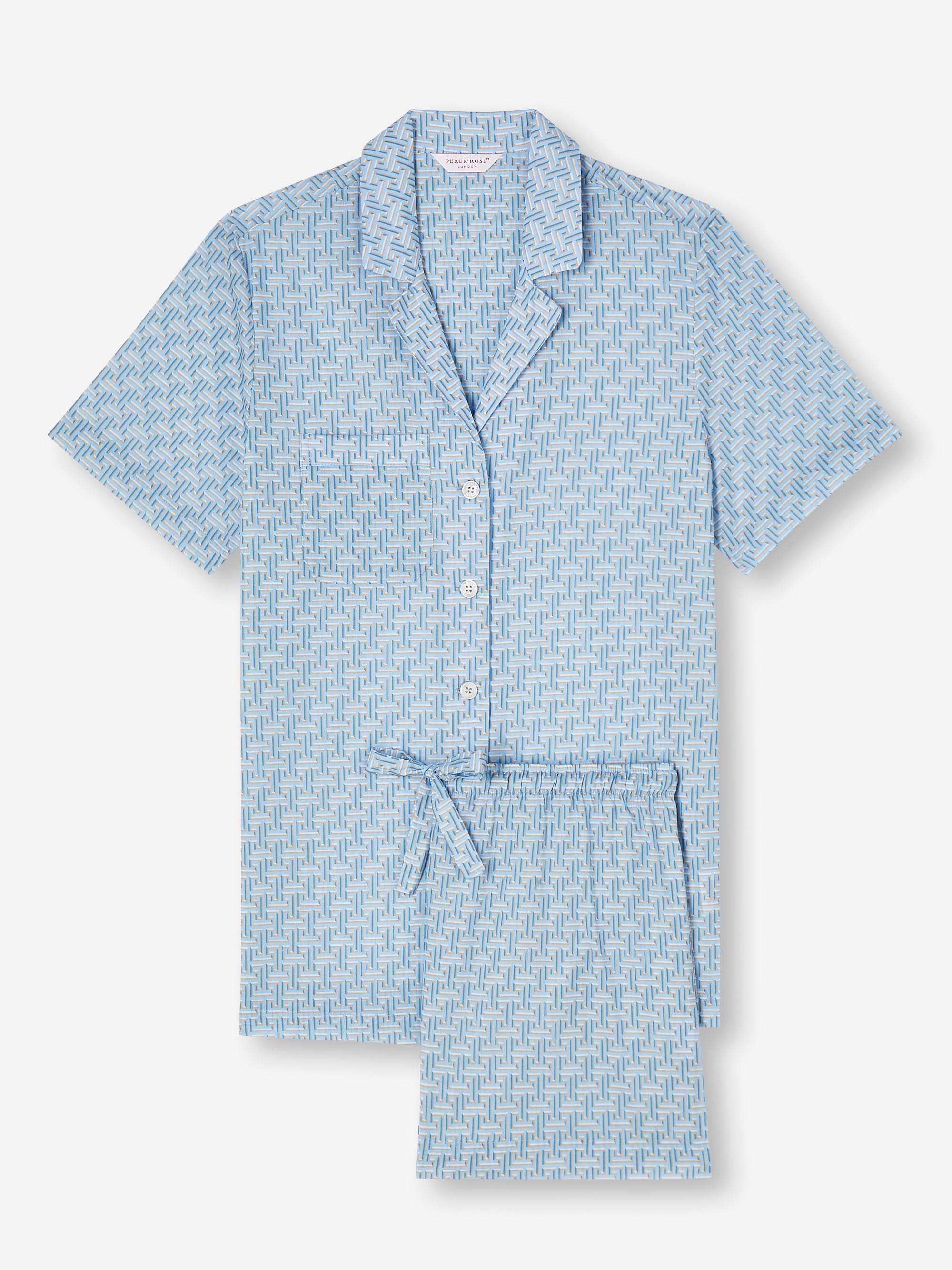 Women's Short Pajamas Ledbury 72 Cotton Batiste Blue