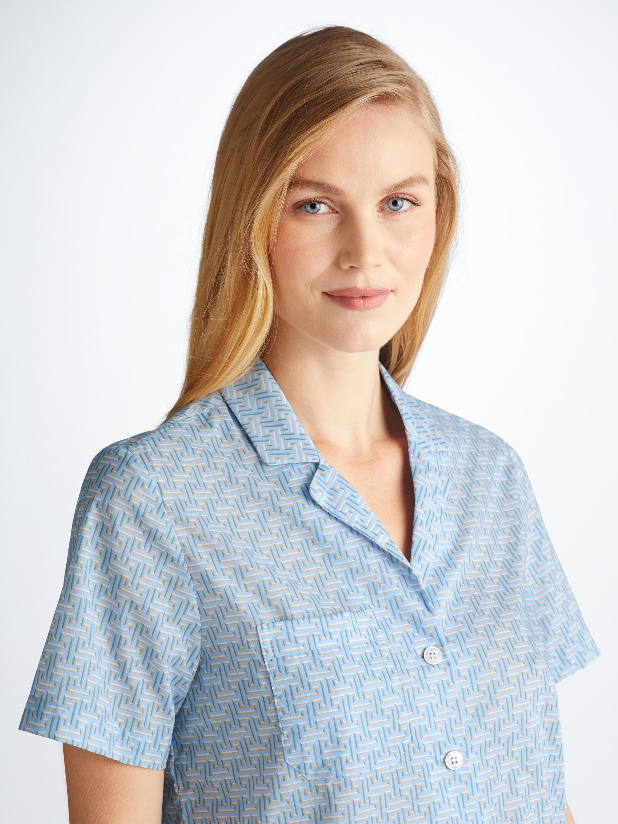 Women's Short Pyjamas Ledbury 72 Cotton Batiste Blue