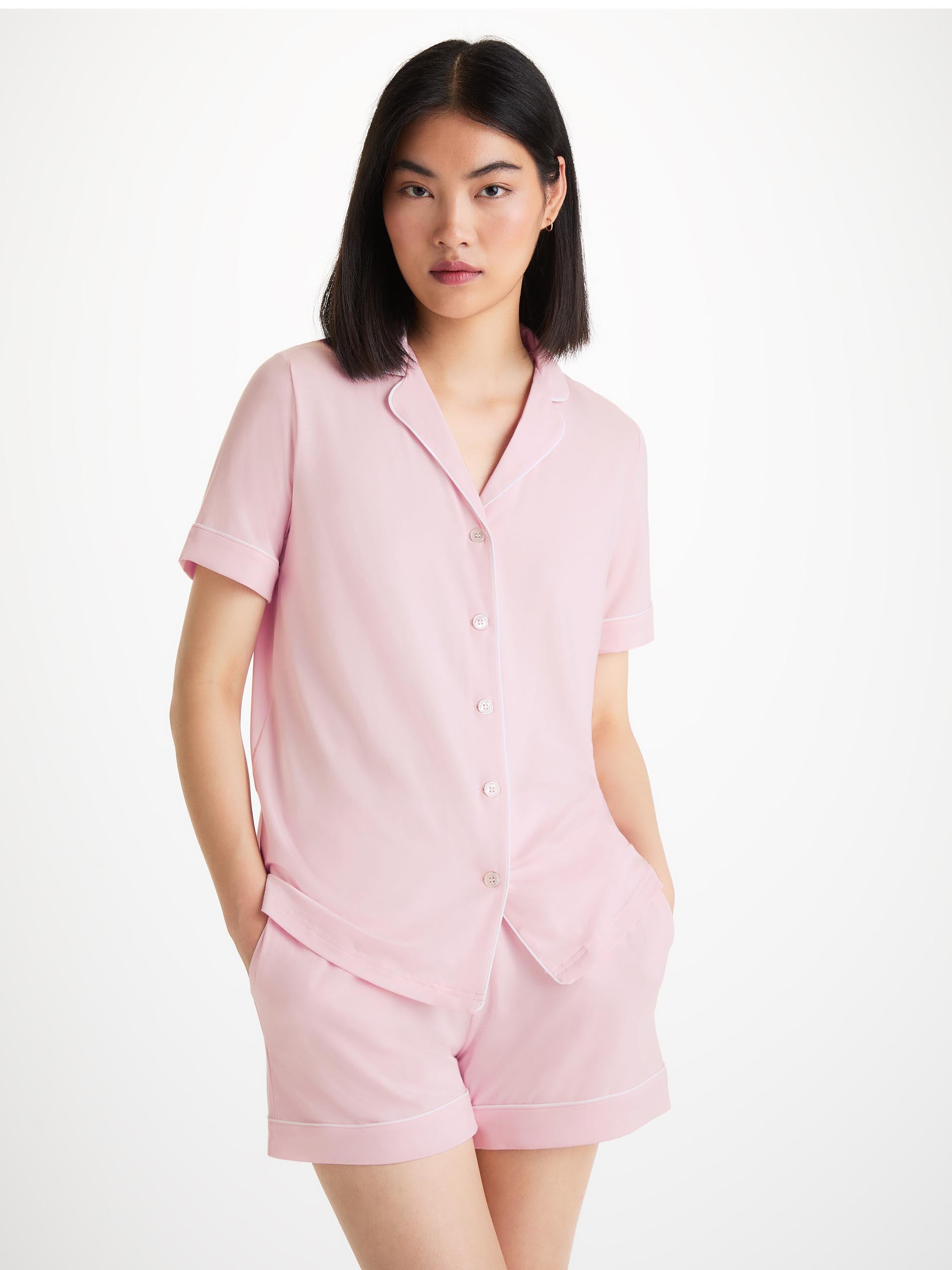 Women's Short Pajamas Lara Micro Modal Stretch Ballet Pink