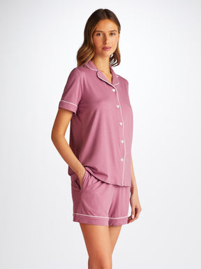 Women's Short Pyjamas Lara Micro Modal Stretch Orchid Purple