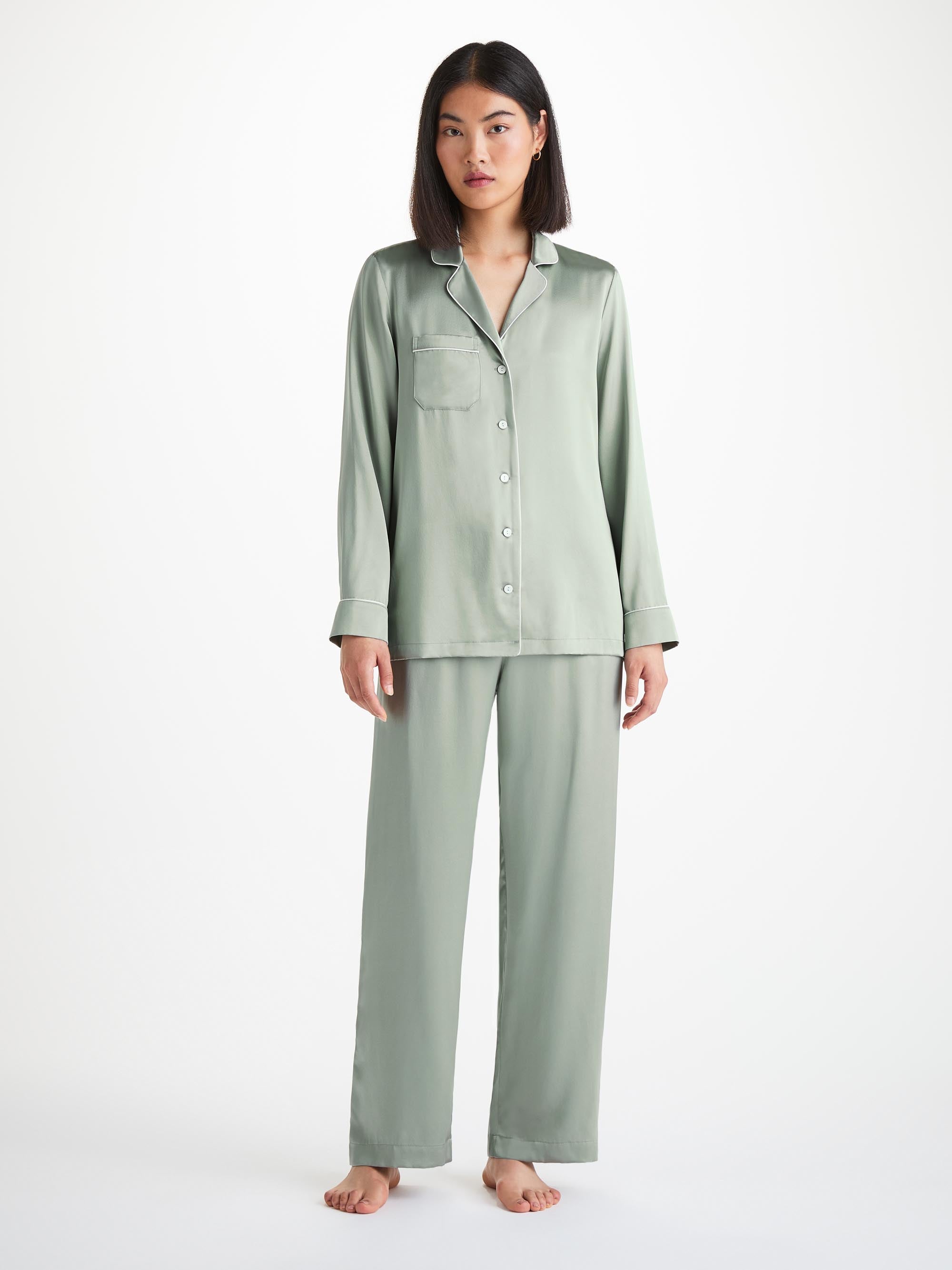 Women's Pyjamas Bailey Silk Satin Sage