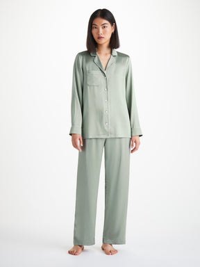 Women's Pajamas Bailey Silk Satin Sage