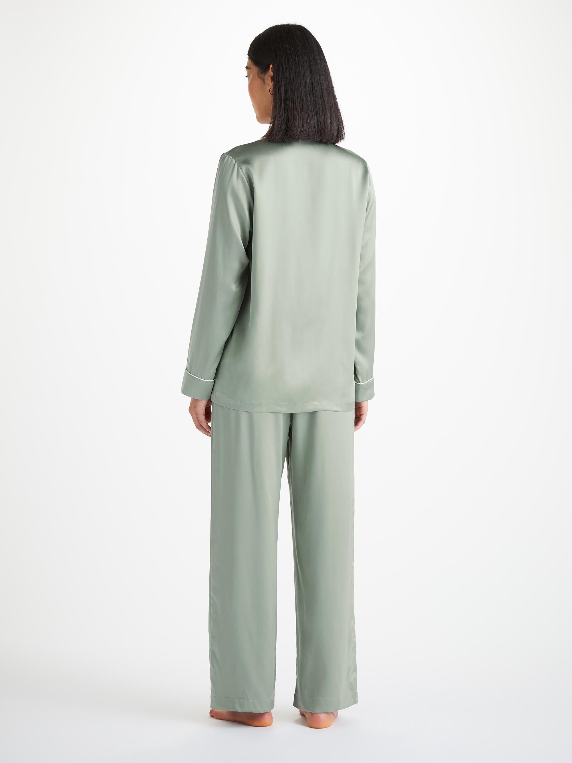 Women's Pajamas Bailey Silk Satin Sage