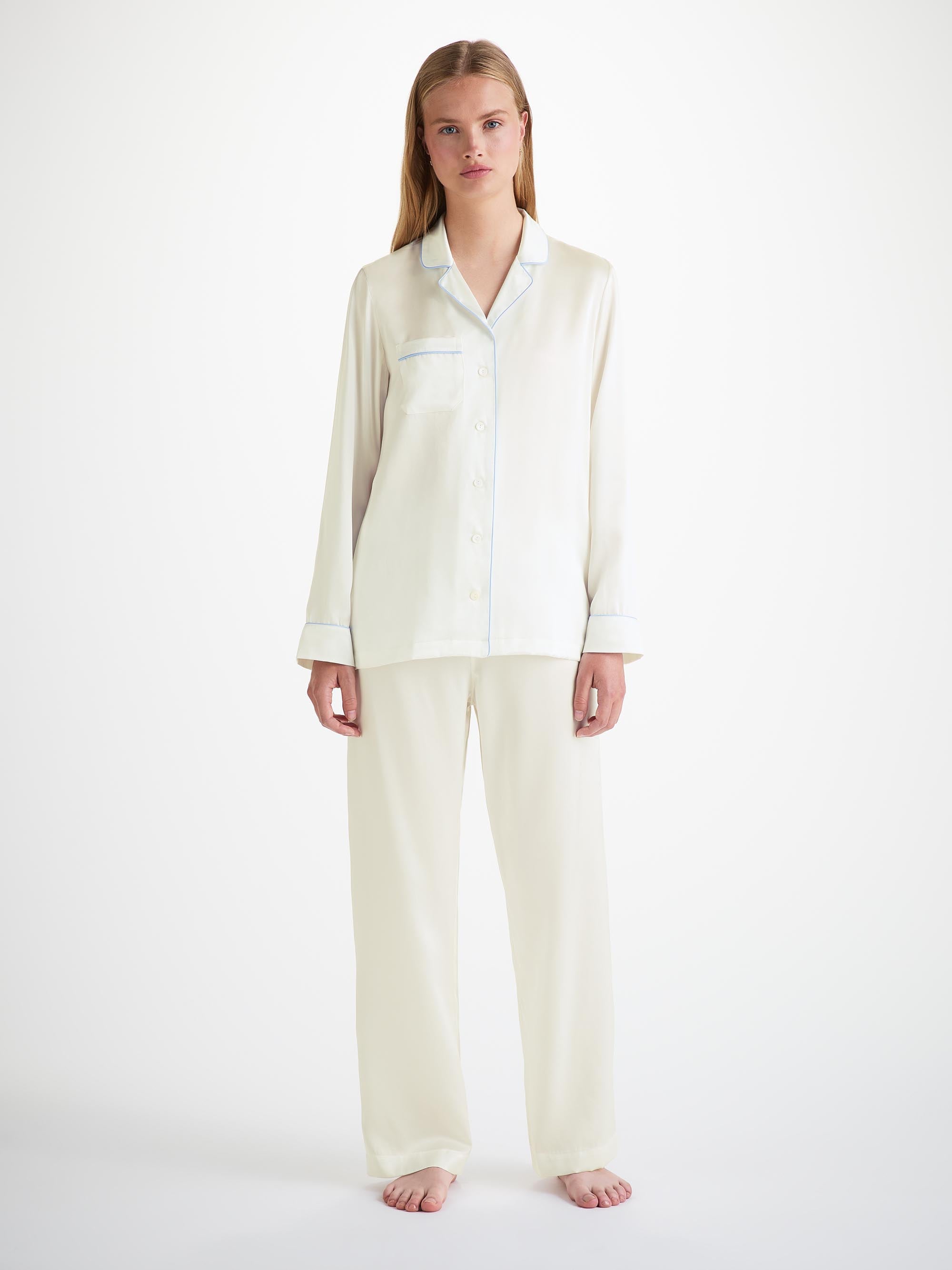 Women's Pajamas Bailey Silk Satin Ivory