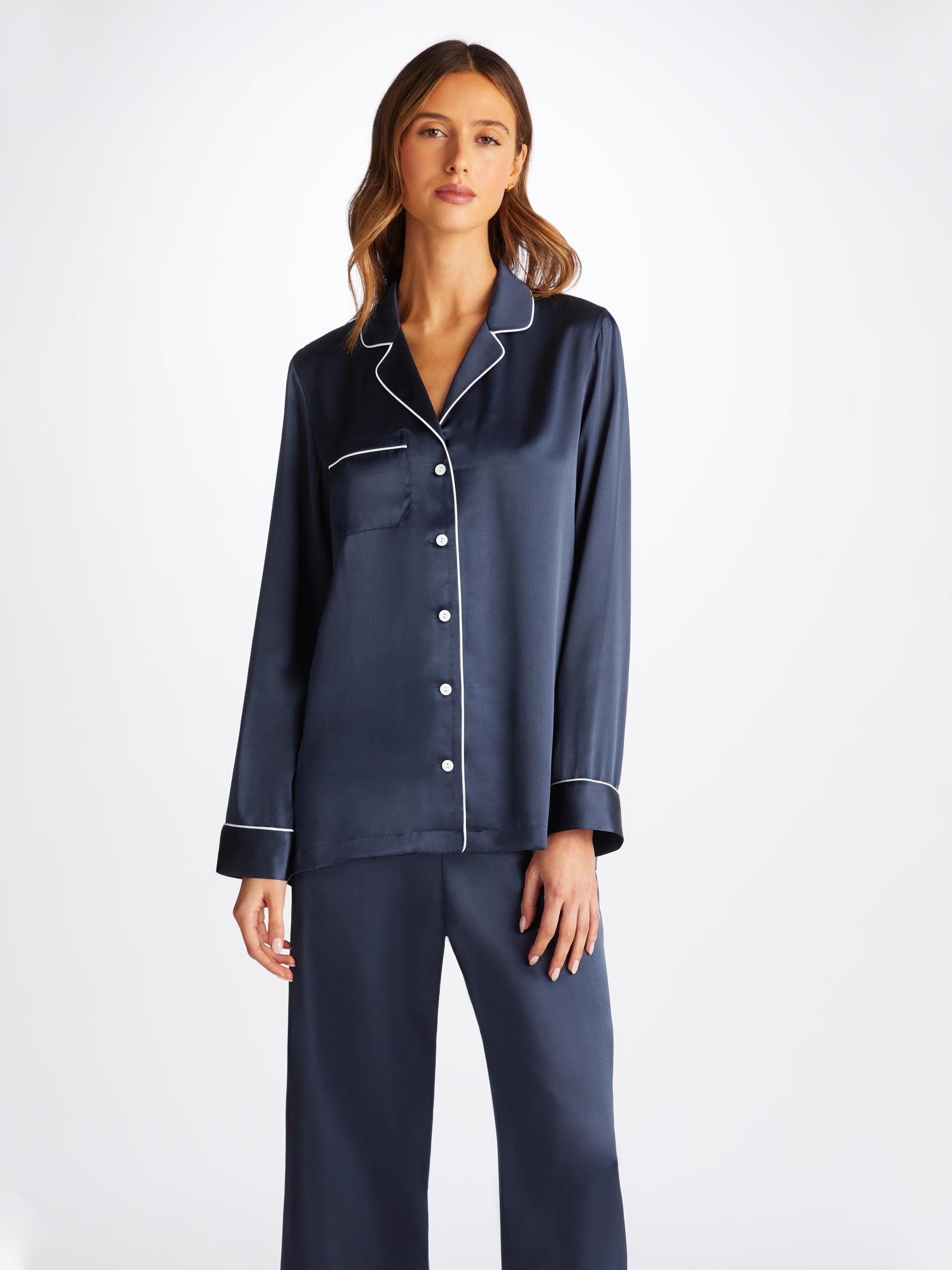 Women's Pyjamas Bailey Silk Satin Navy