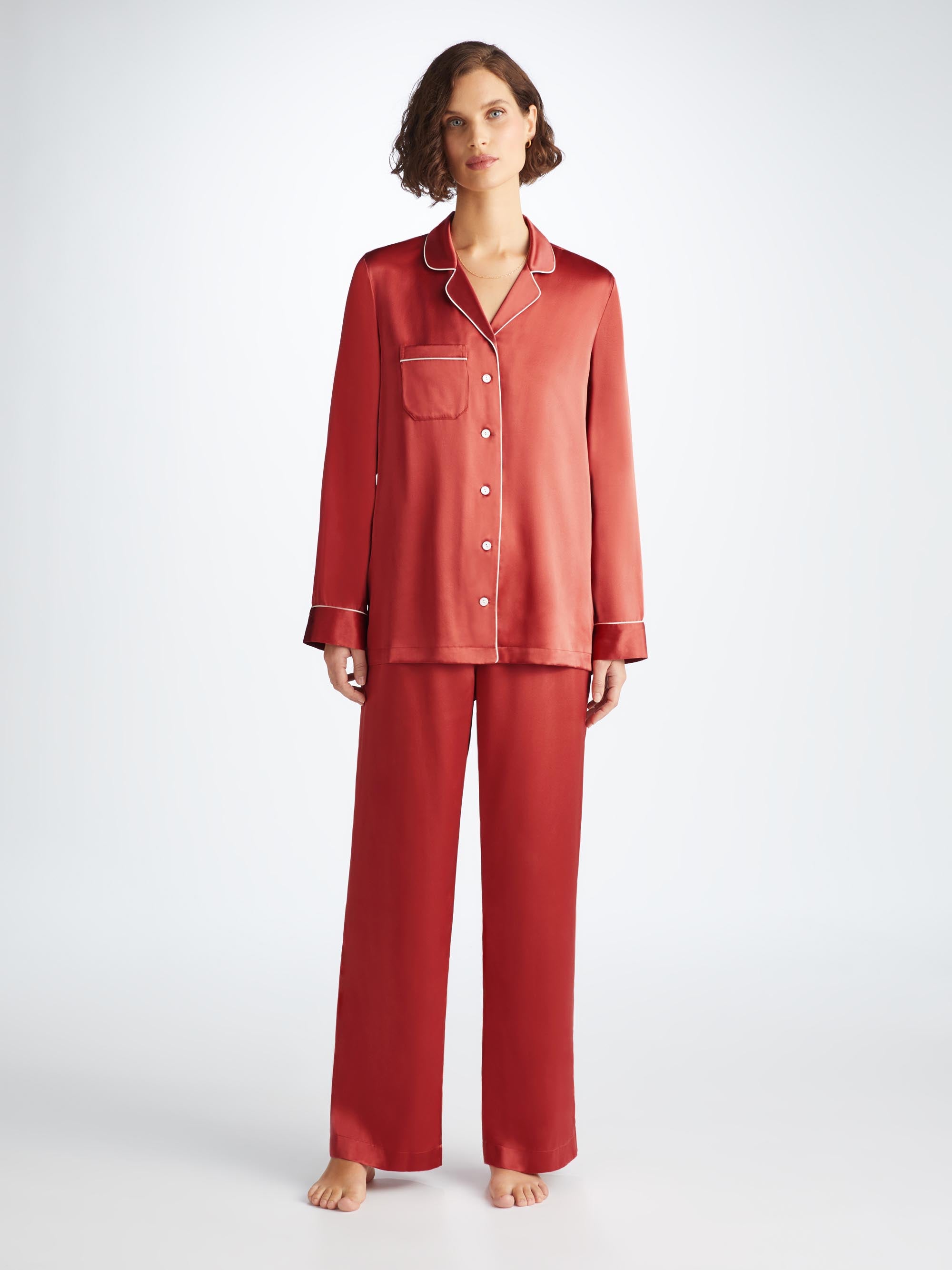 Women's Pajamas Bailey Silk Satin Rose Red