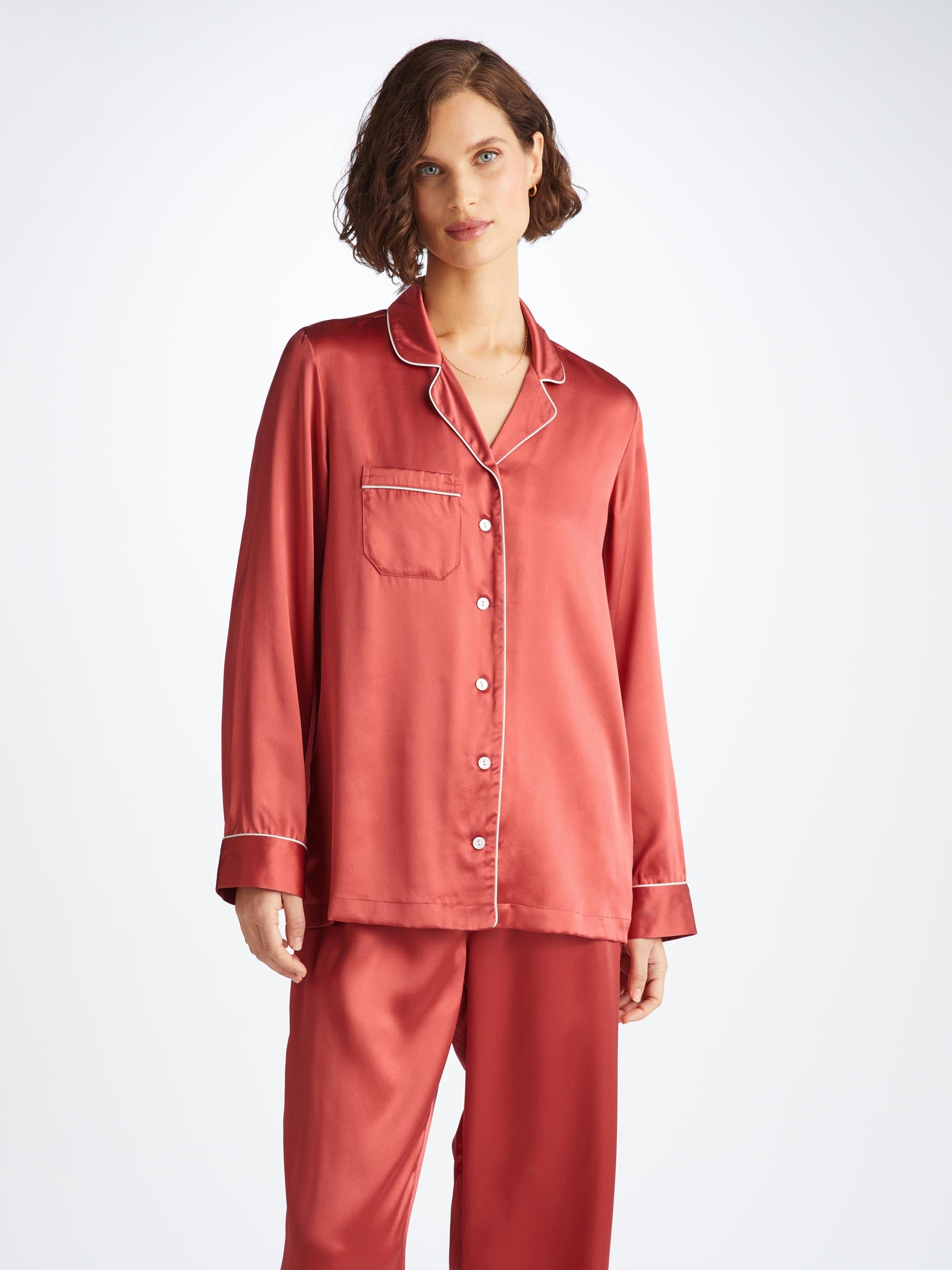 Women's Pajamas Bailey Silk Satin Rose Red