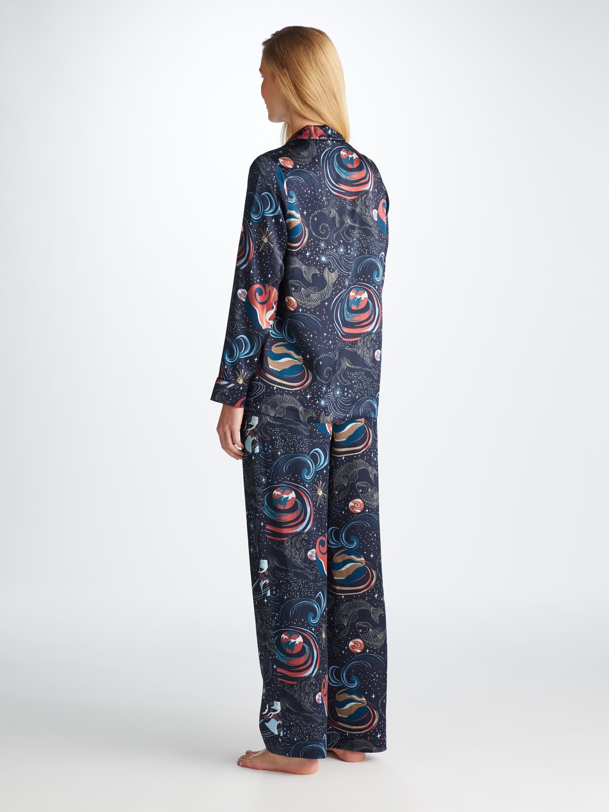 Women's Pajamas Brindisi 105 Silk Satin Navy