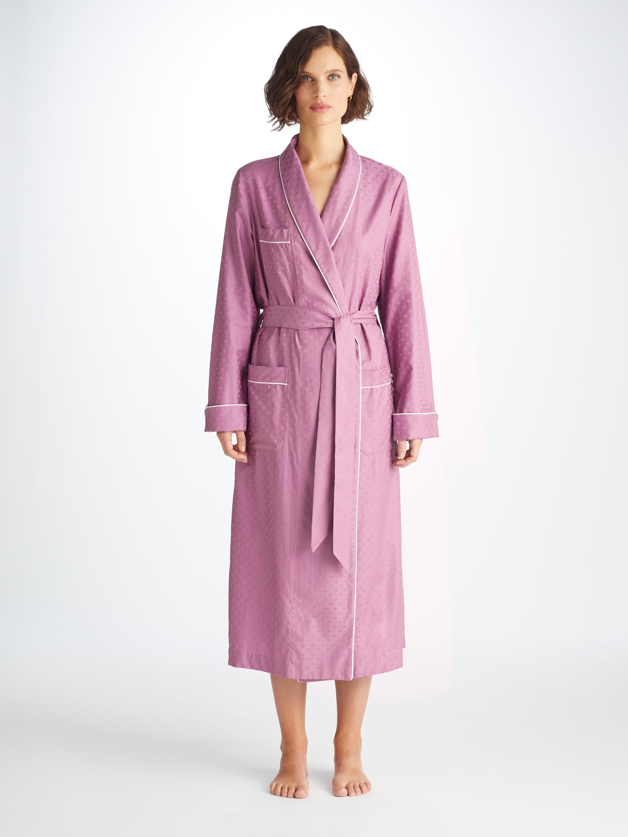 Women's Long Robe Kate 10 Cotton Jacquard Purple