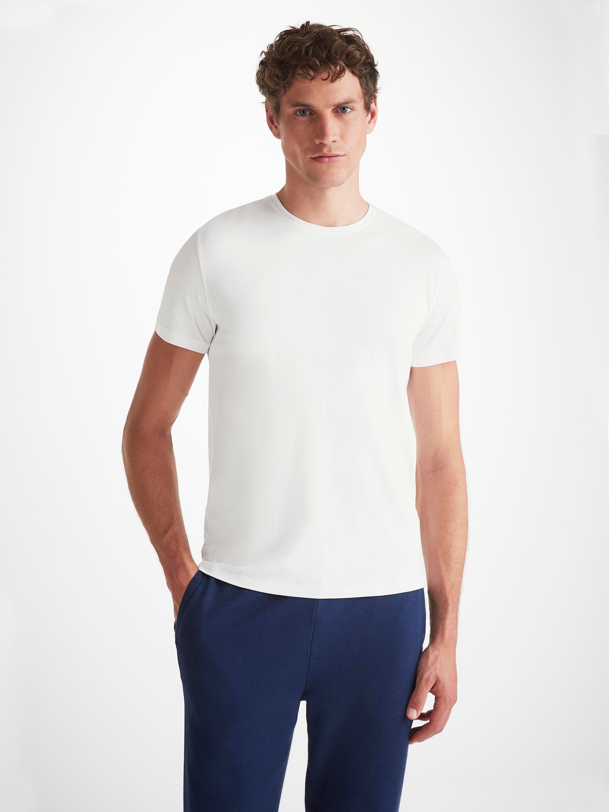 Men's T-Shirt Basel Micro Modal Stretch White