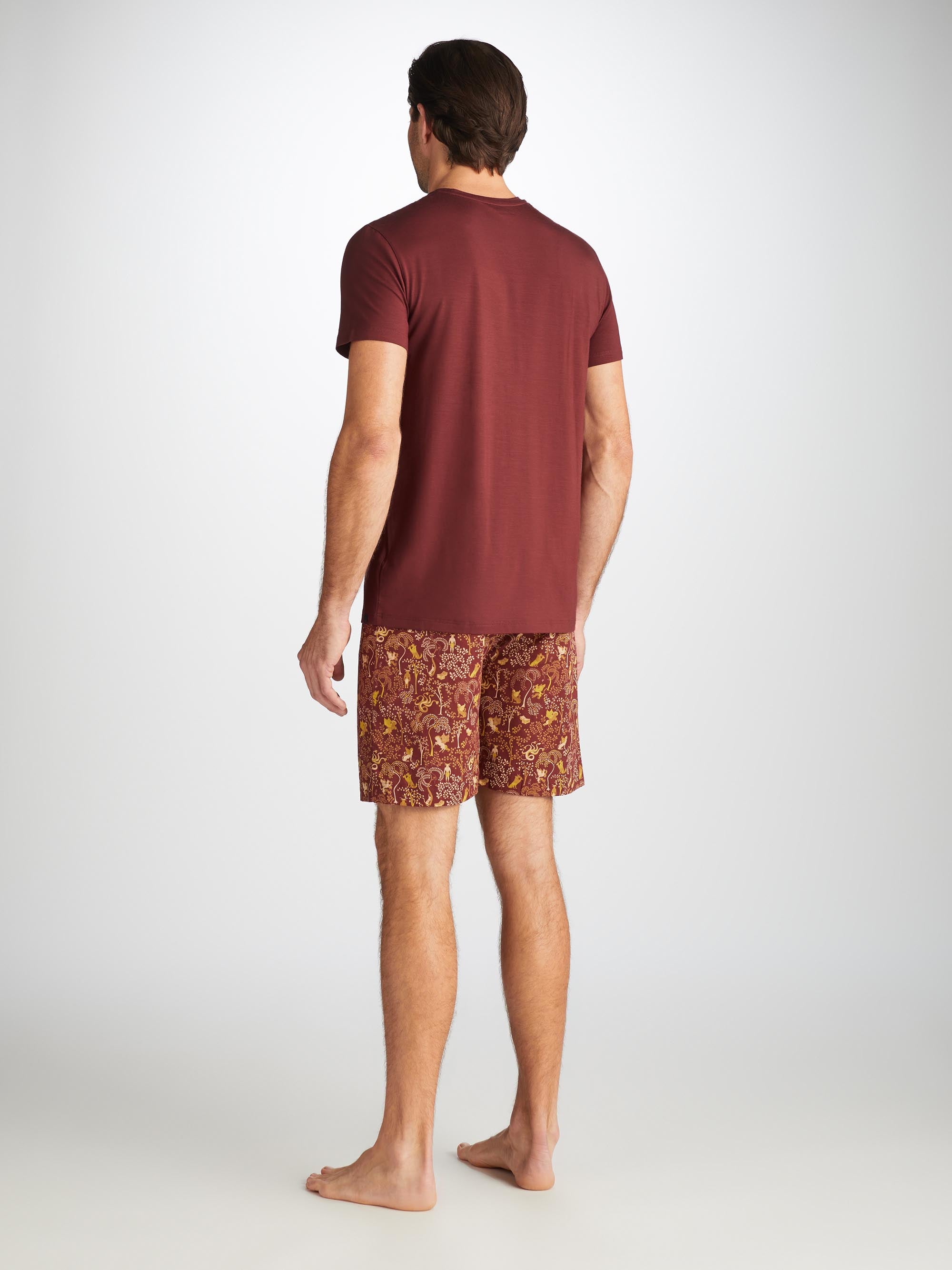 Men's T-Shirt Basel Micro Modal Stretch Burgundy