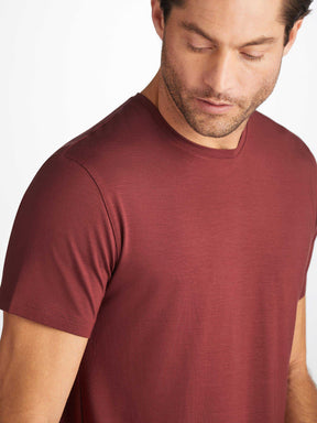 Men's T-Shirt Basel Micro Modal Stretch Burgundy