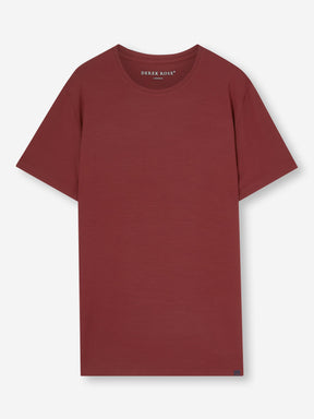 Men's T-Shirt Basel Micro Modal Stretch Burgundy