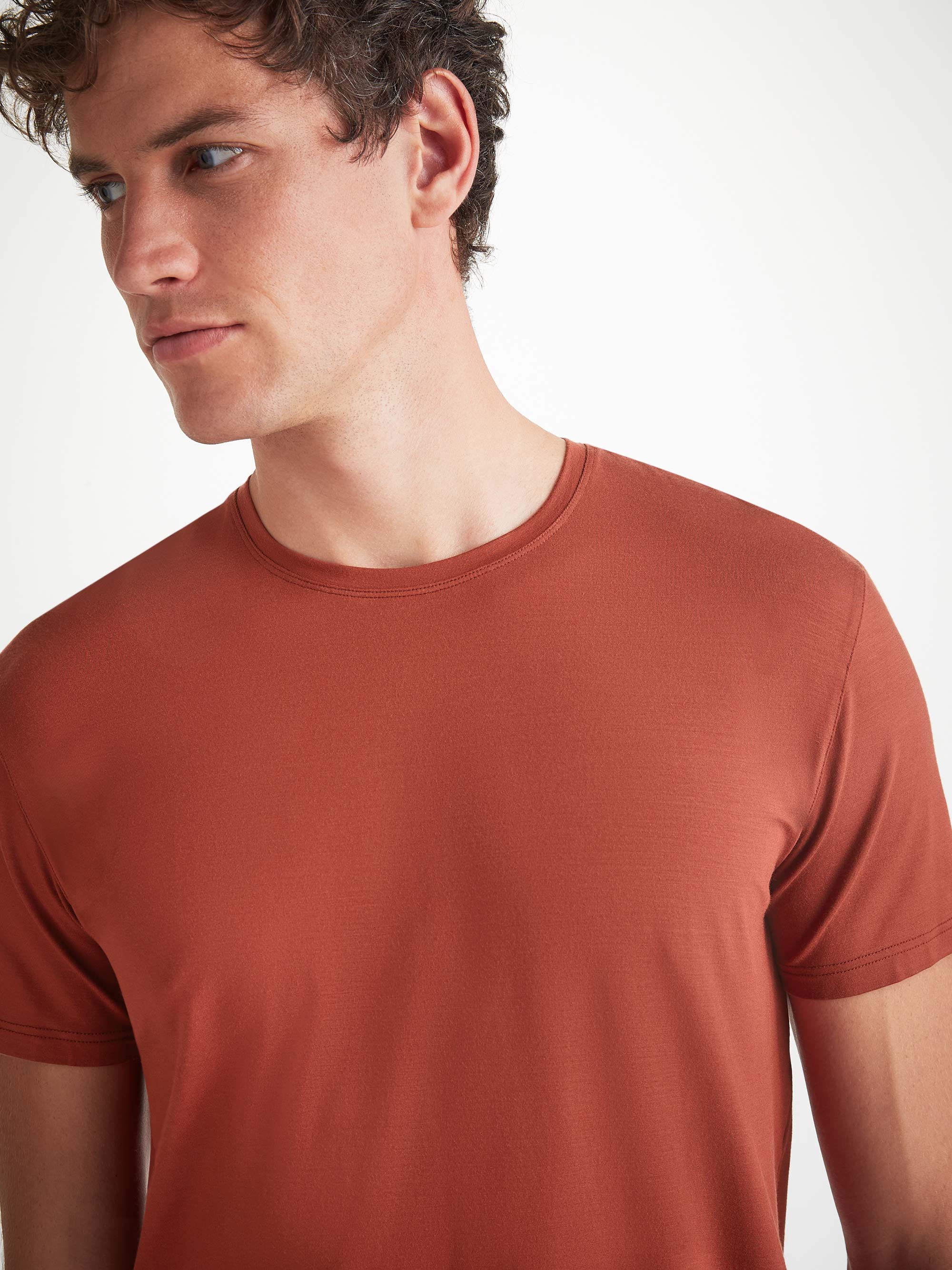 Men's Basel T-Shirt and Lounge Trousers Rust Red Set