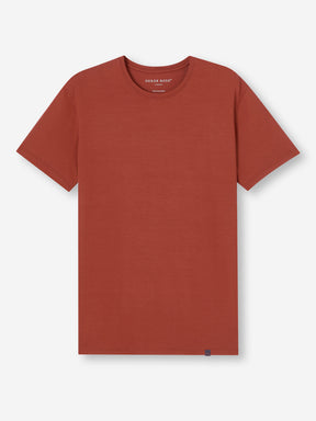 [[Men's T-Shirt Basel Micro Modal Stretch Rust Red (Size)]]