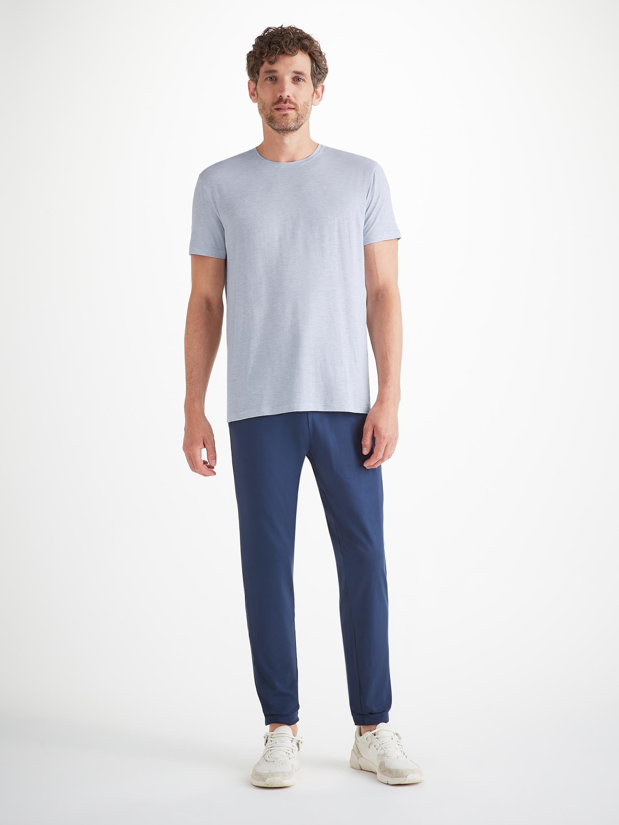 Men's T-Shirt Ethan Micro Modal Stretch Light Blue Marl