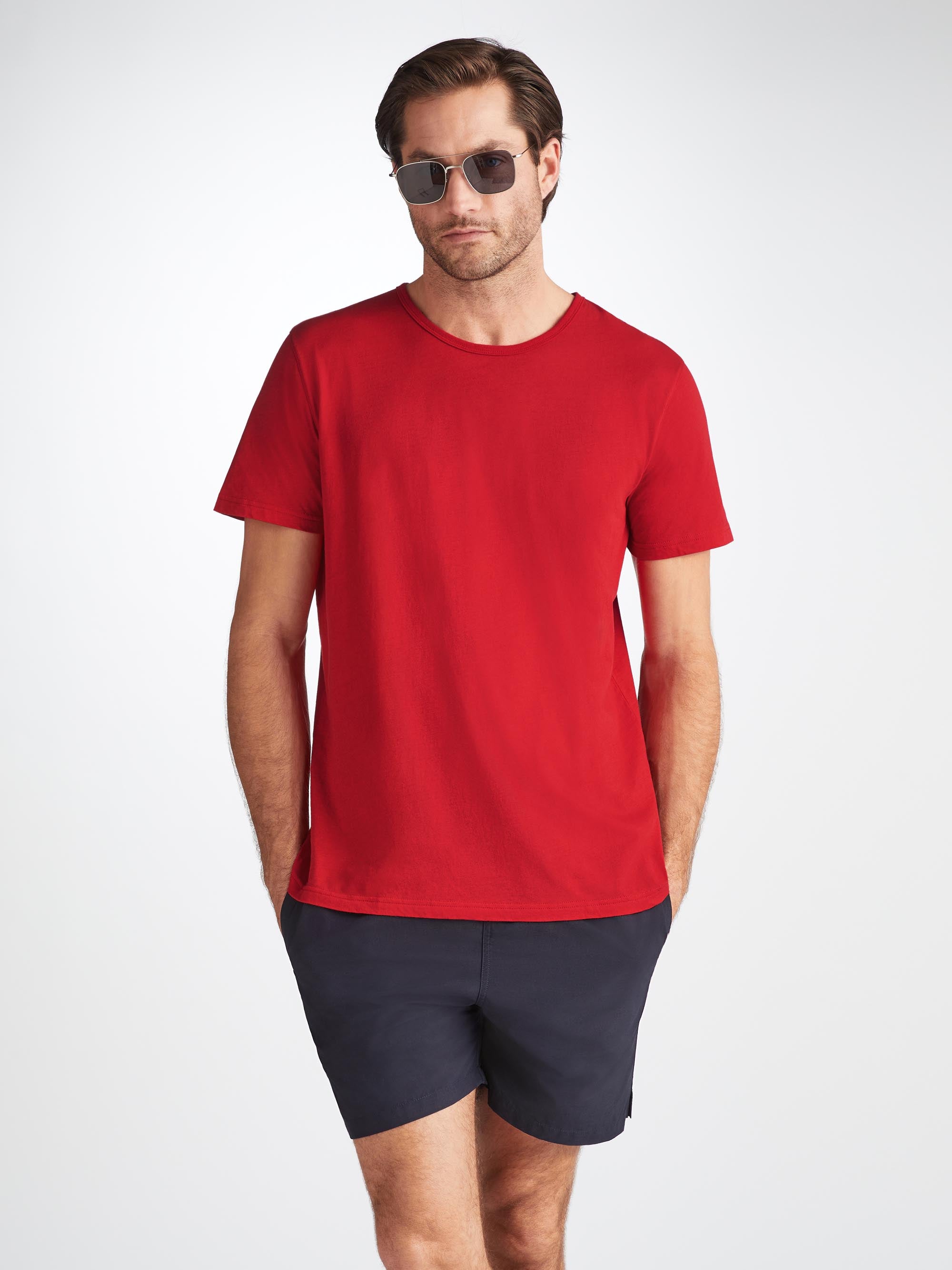 Men's Short Sleeve T-Shirt Riley Pima Cotton Red