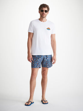 Men's T-Shirt Pima Cotton White Clam Motif