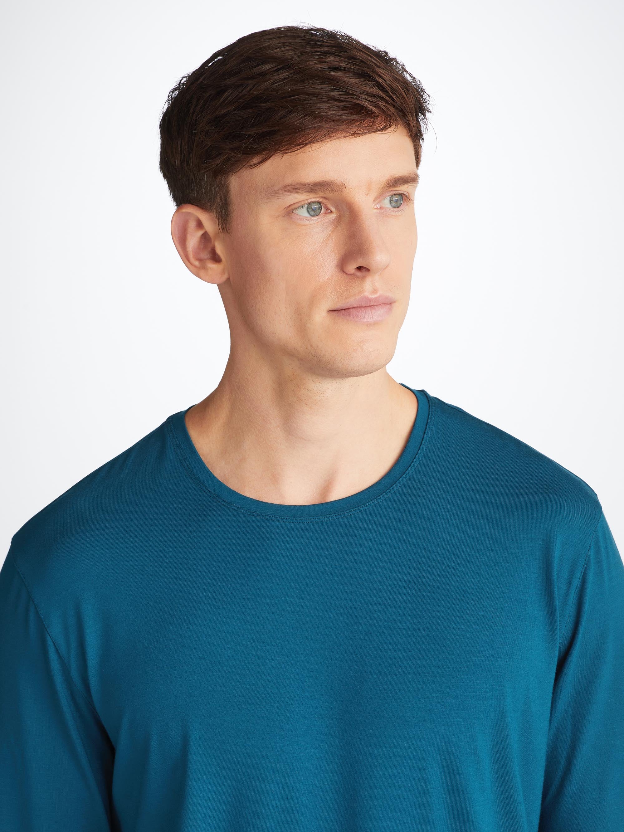 Men's Long Sleeve T-Shirt Basel Micro Modal Stretch Poseidon Blue