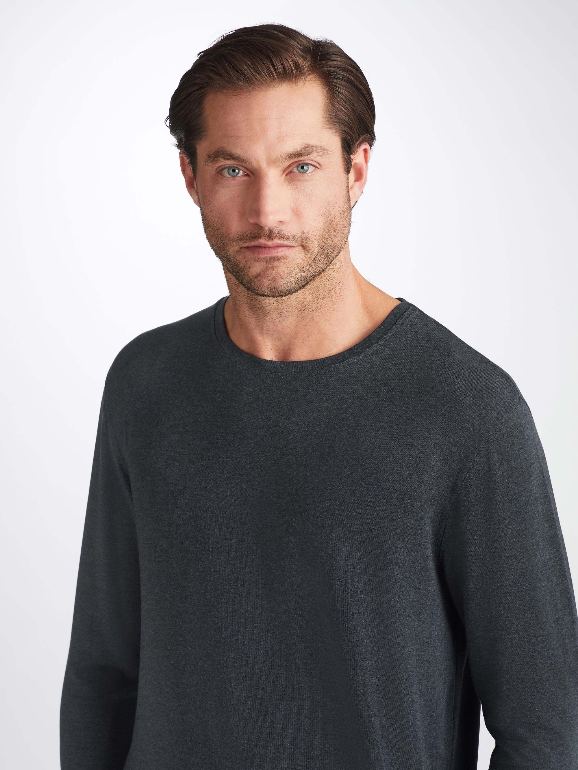 Men's Long Sleeve T-Shirt Marlowe Micro Modal Stretch Anthracite