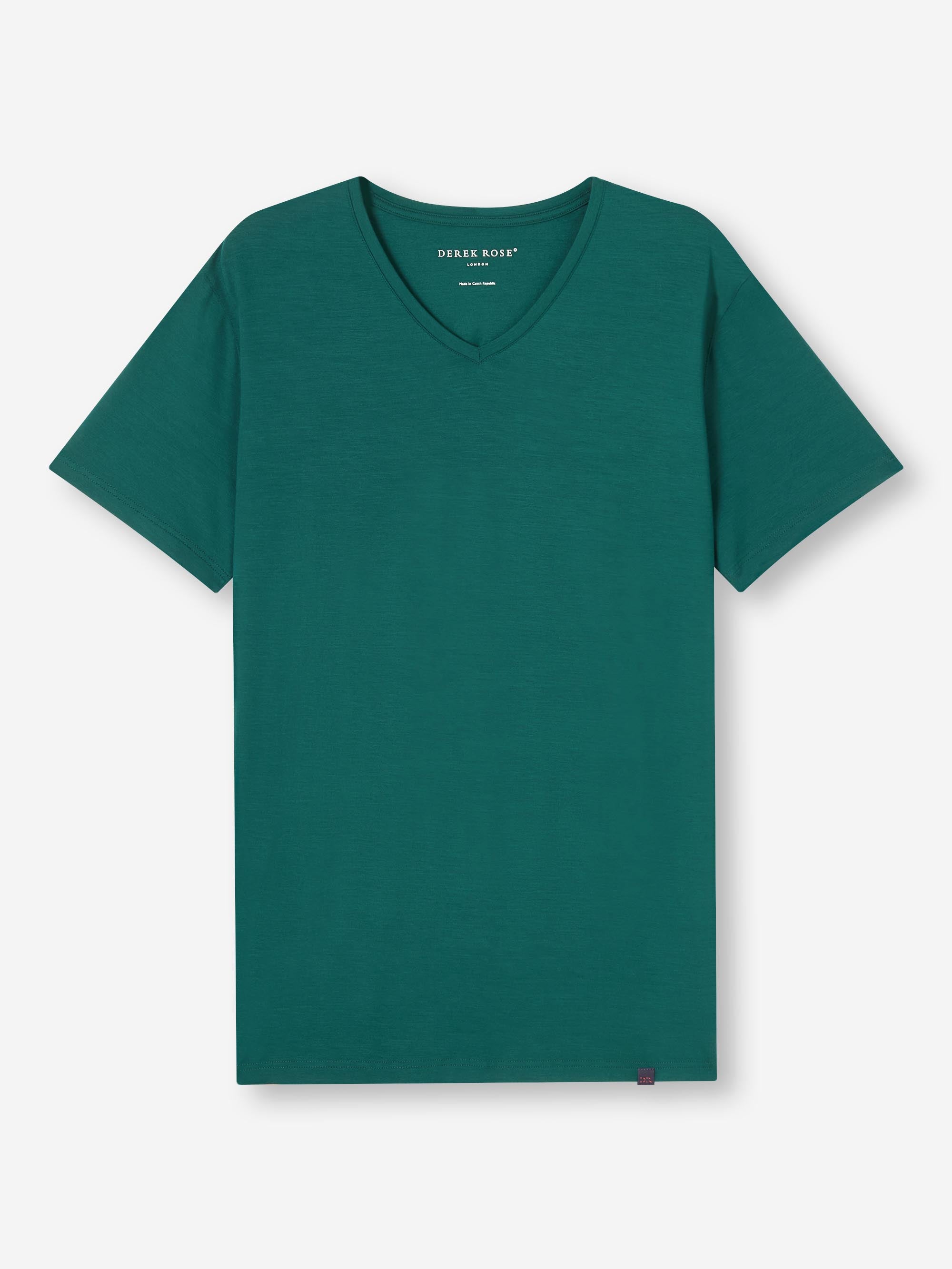 Men's V-Neck T-Shirt Basel Micro Modal Stretch Pine Green