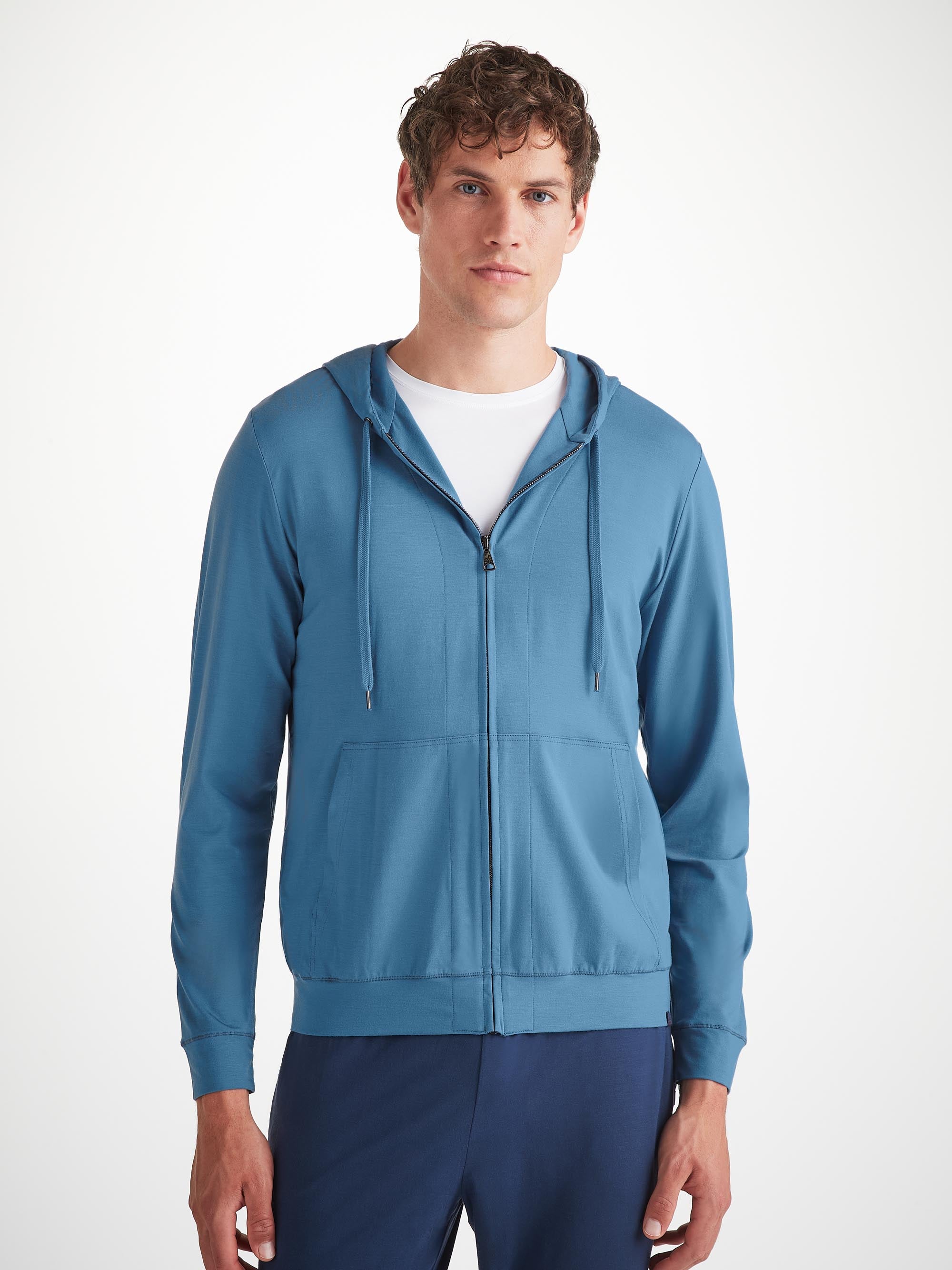 Men's Hoodie Basel Micro Modal Stretch Steel Blue