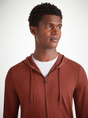 Men's Hoodie Basel Micro Modal Stretch Rust Red