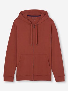 Men's Hoodie Basel Micro Modal Stretch Rust Red