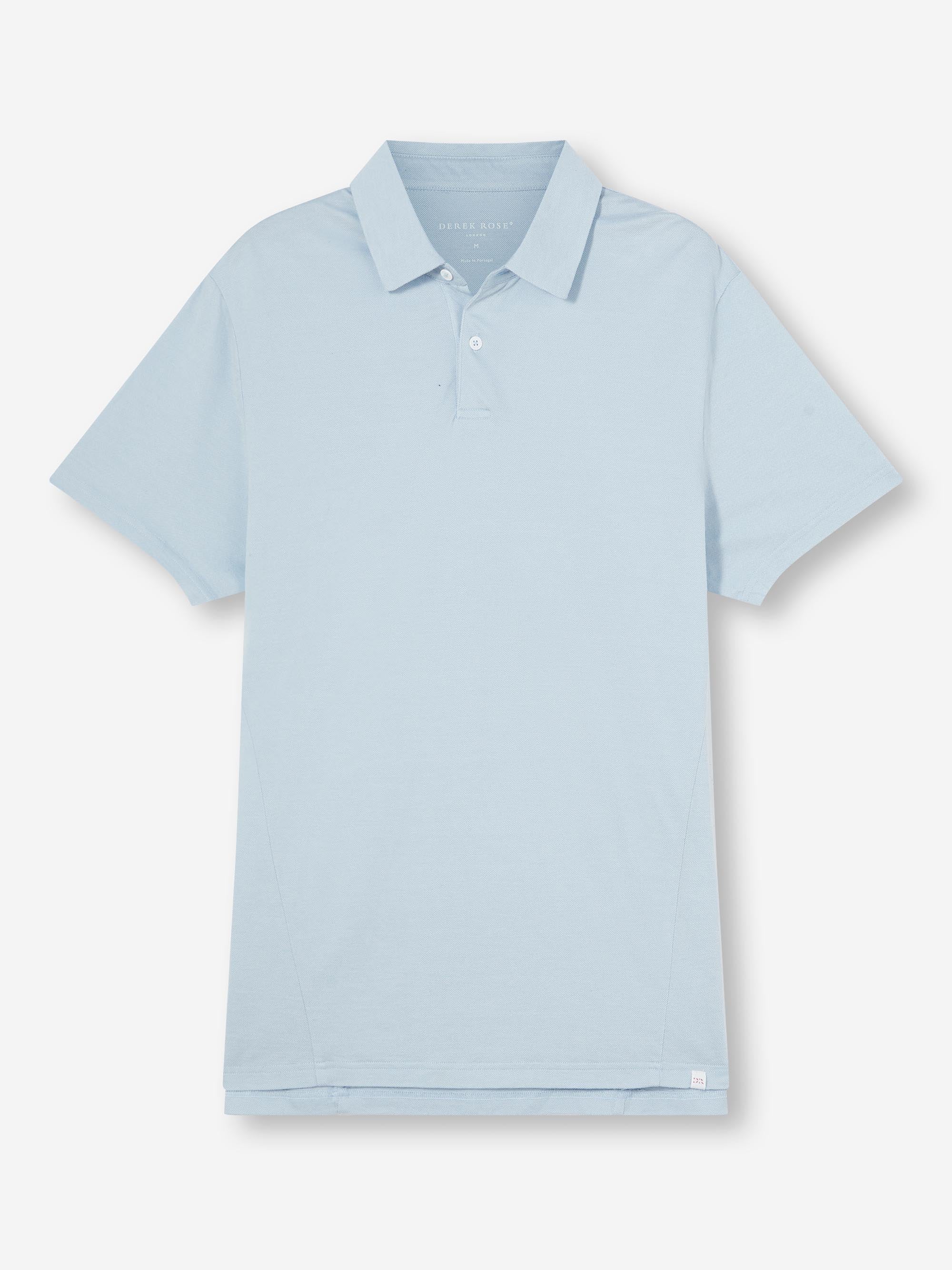 Men's Polo Shirt Ramsay Pique Cotton Lyocell Sky