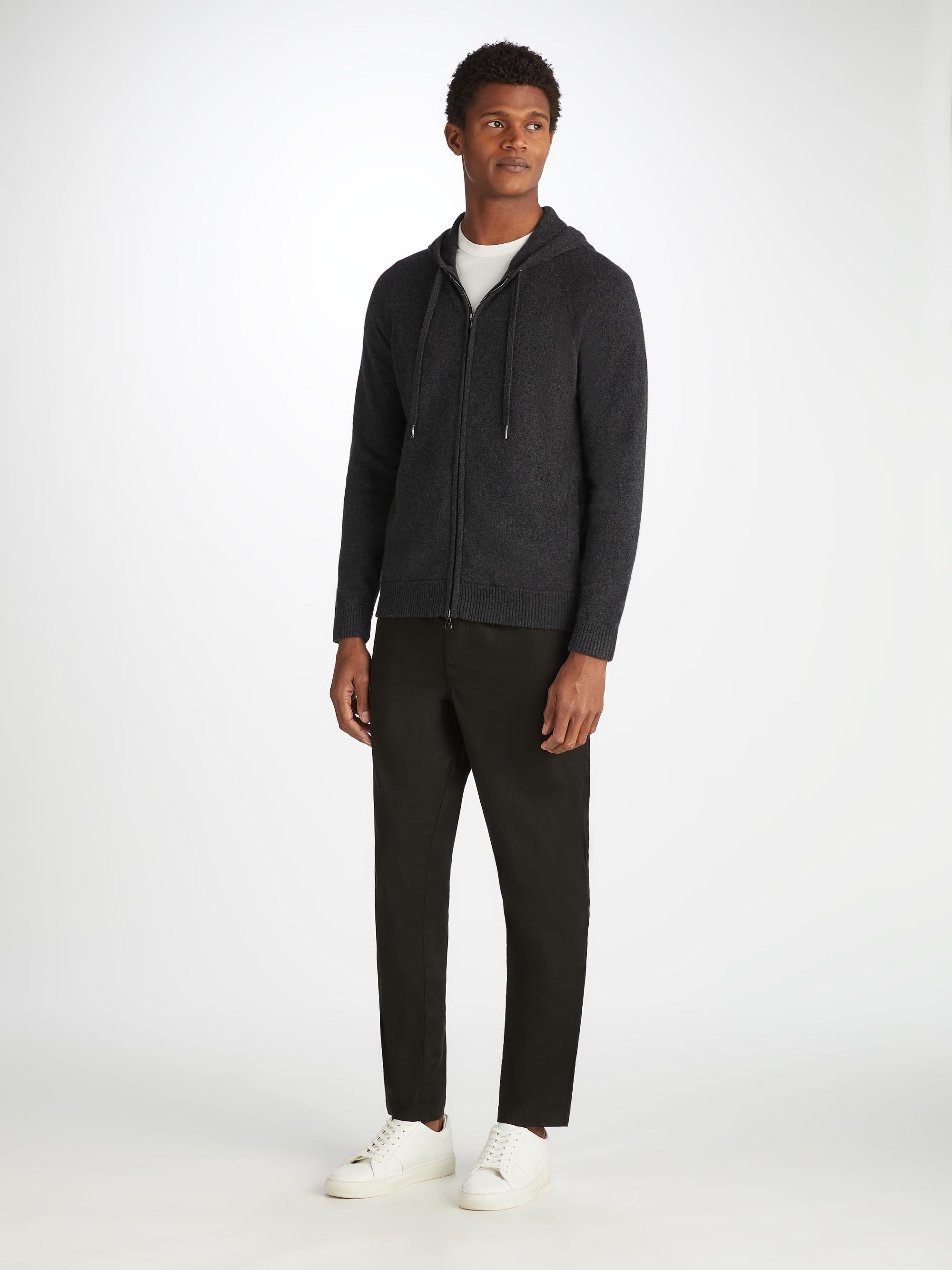 Men's Finley Cashmere Hoodie and Track Pants Charcoal Set