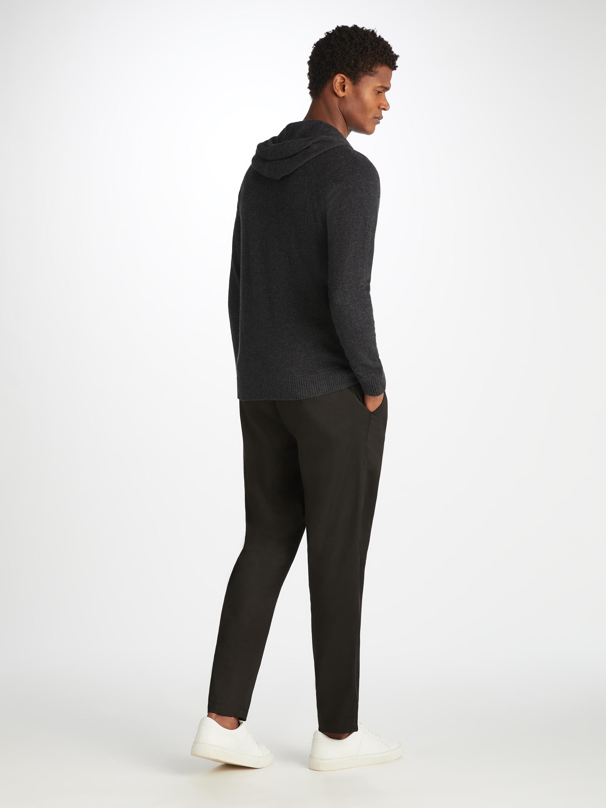 Men's Finley Cashmere Hoodie and Track Pants Charcoal Set