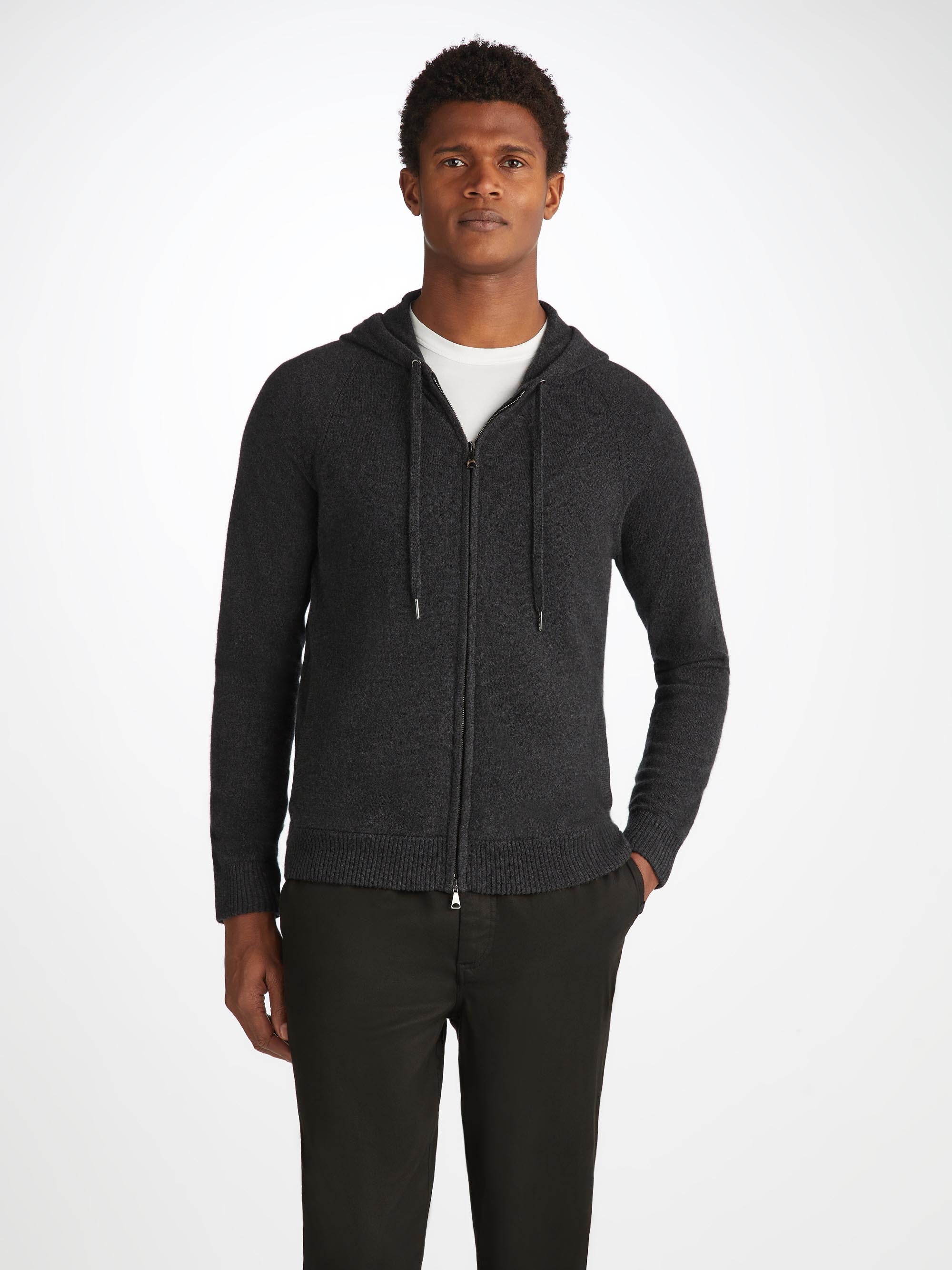 Men's Finley Cashmere Hoodie and Track Pants Charcoal Set