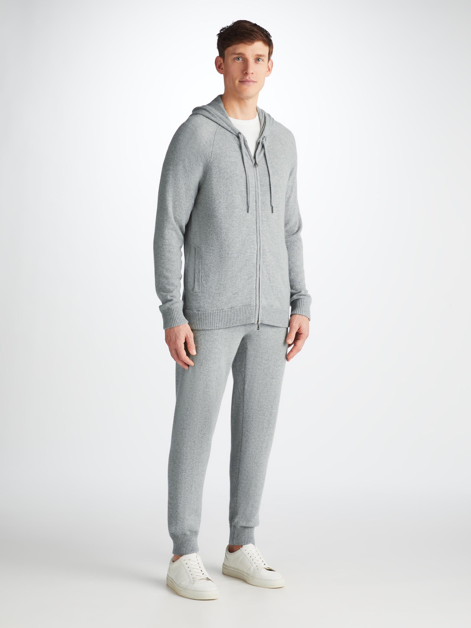 Men's Finley Hoodie and Track Pants Cashmere Set Silver