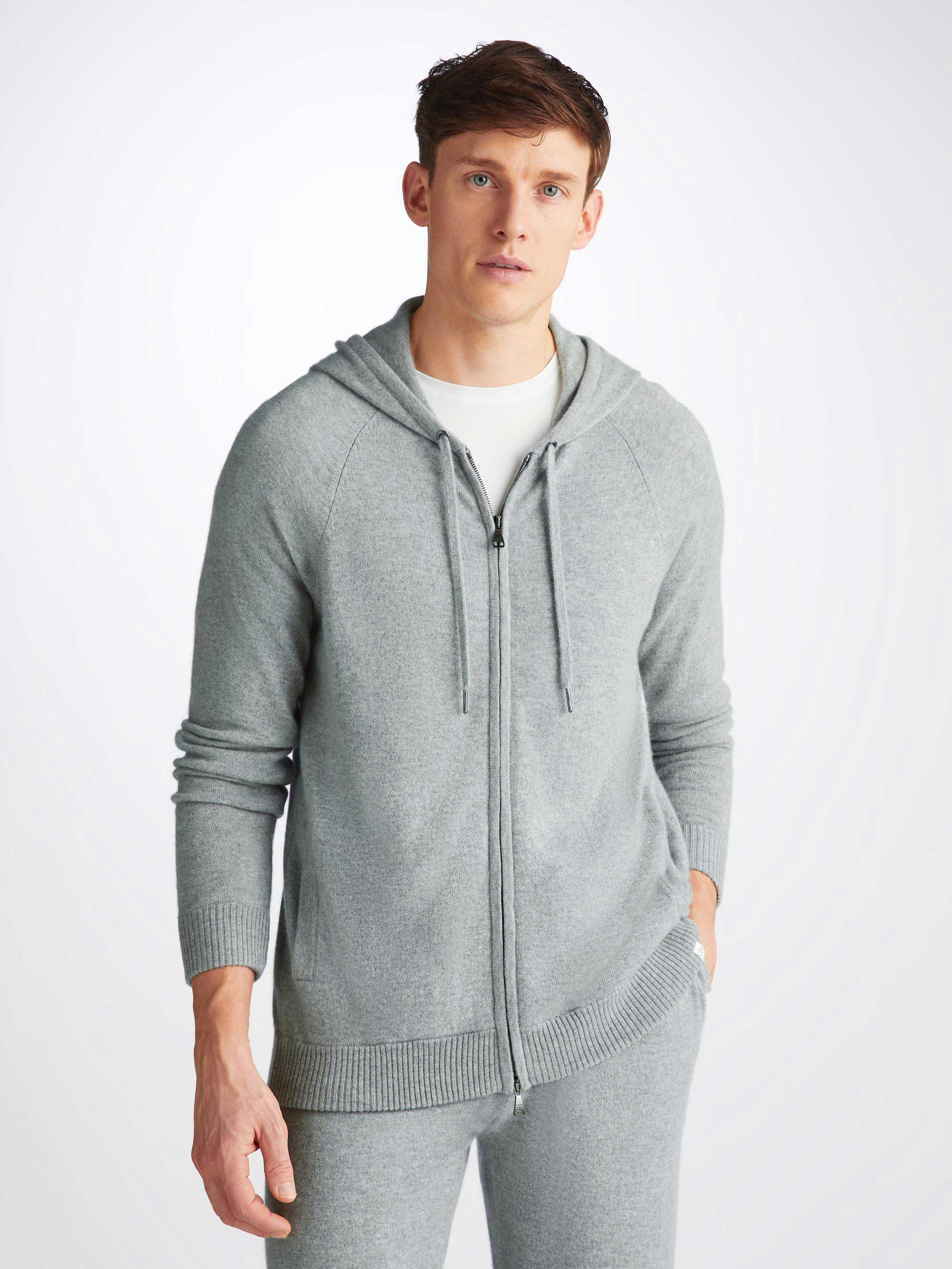 Men's Finley Hoodie and Track Pants Cashmere Set Silver