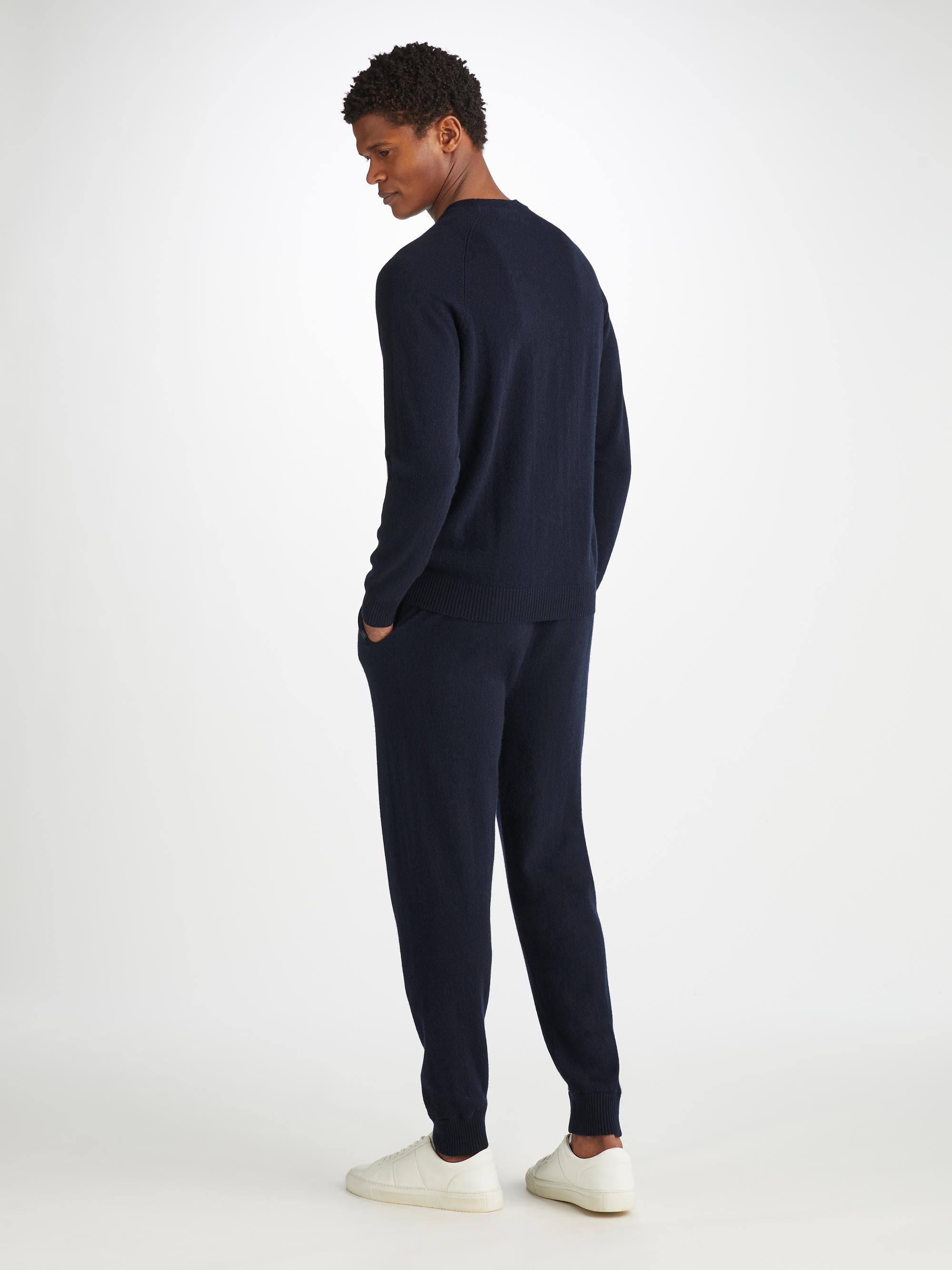 Men's Finley Sweater and Track Pants Cashmere Set Navy